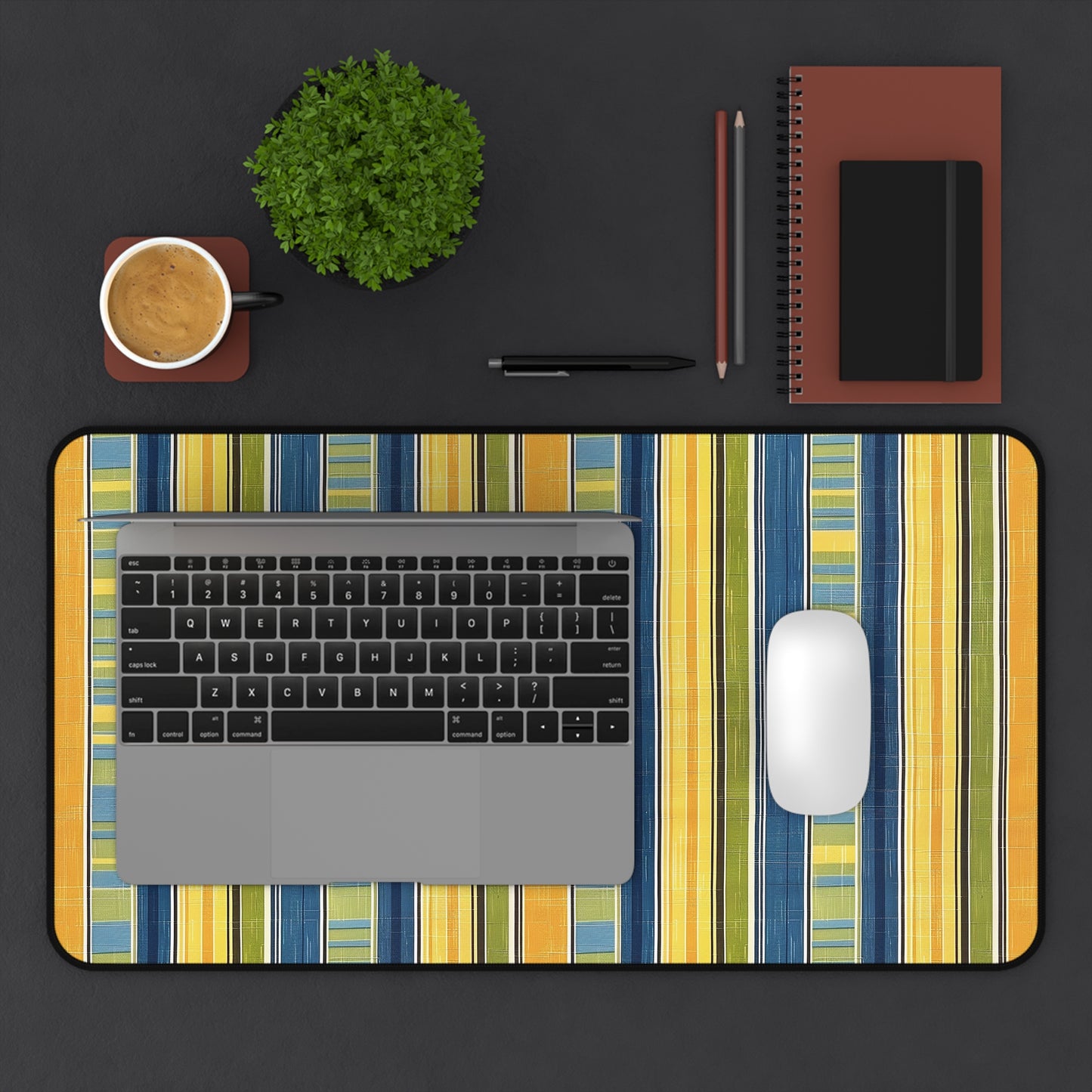 Summer Stripes Delight Desk Mat (Desk Pad) - Bring a Burst of Summer to Your Desk! Available in 3 sizes.