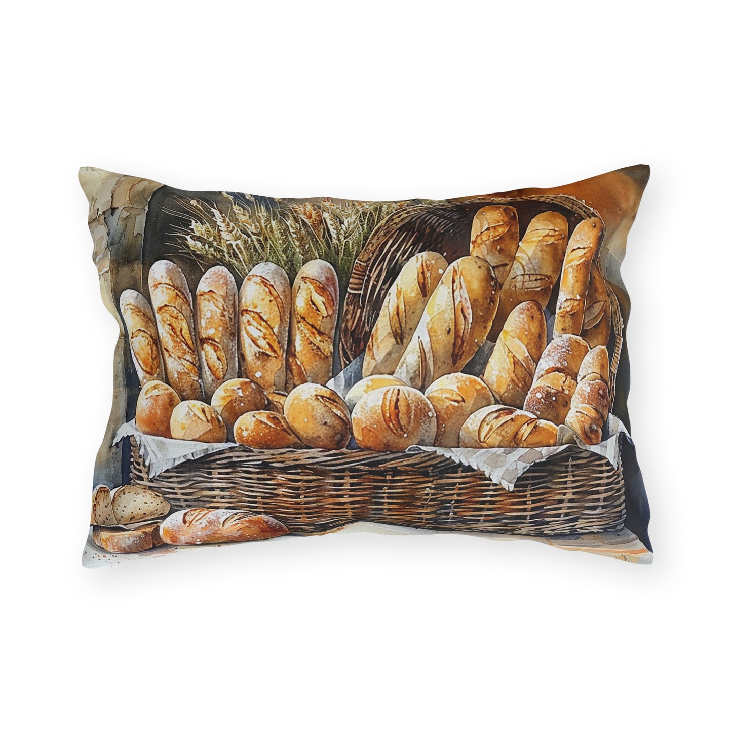 Bakery Bliss Outdoor Lumbar Pillow - Spun Polyester - Double-Sided Print - UV-Resistant - Water-Resistant - Lumbar size: 20" x 14"