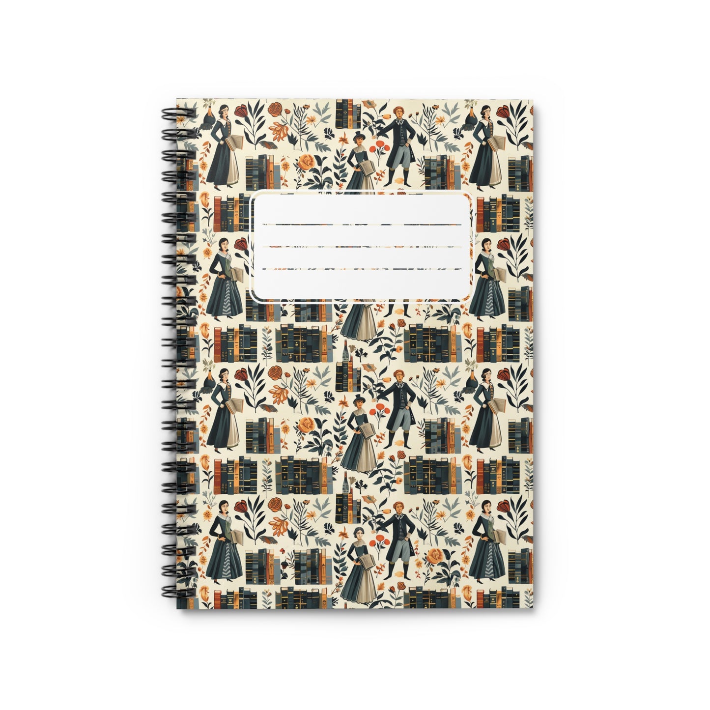 Shakespearean Charm Chic Spiral Notebook - Ruled Line - Write Your Story in Timeless Elegance – Inspired by the World of Shakespeare!