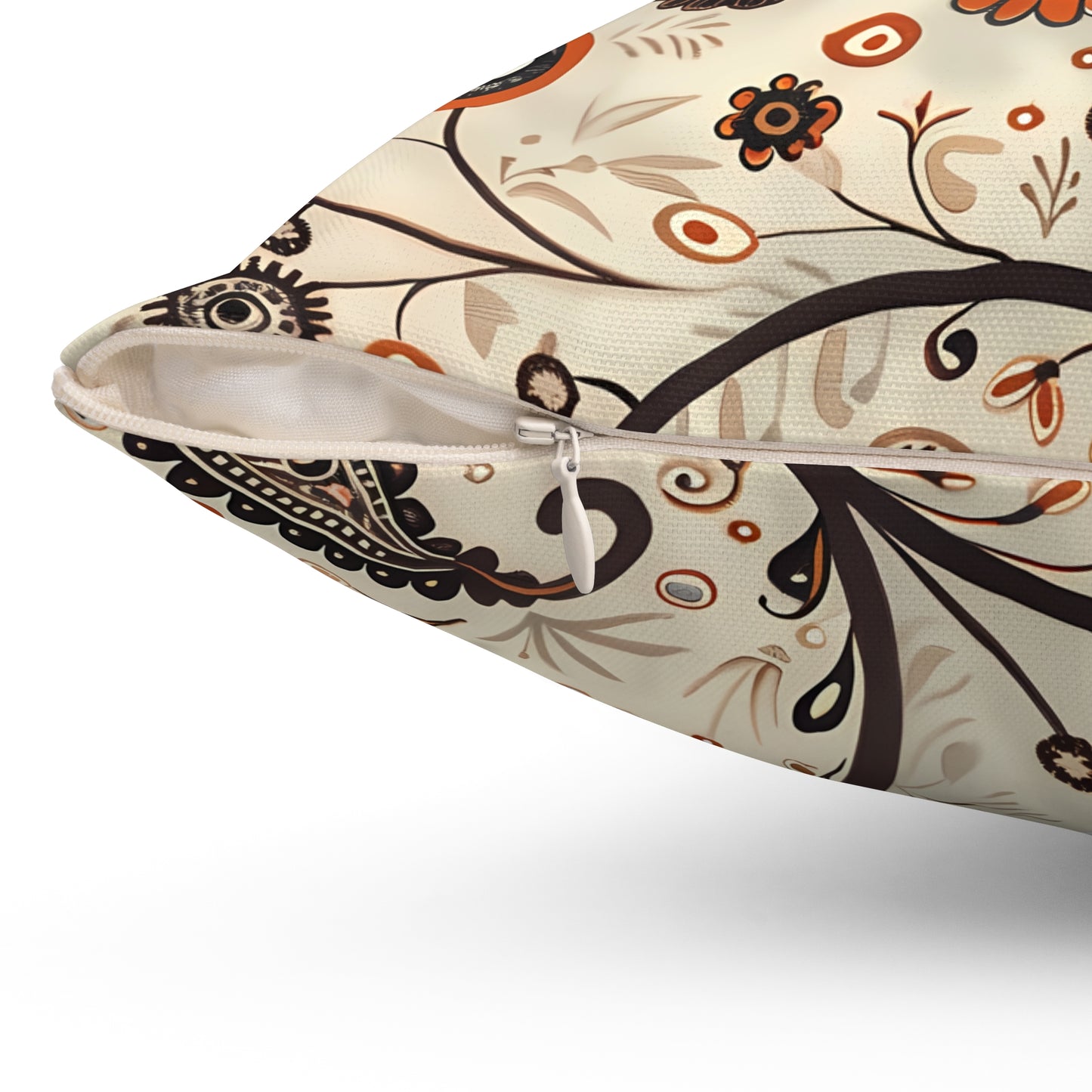 Paisley Breeze Square Throw Pillow - Spun Polyester - Double-Sided Print - Concealed Zipper - Available in 4 sizes.