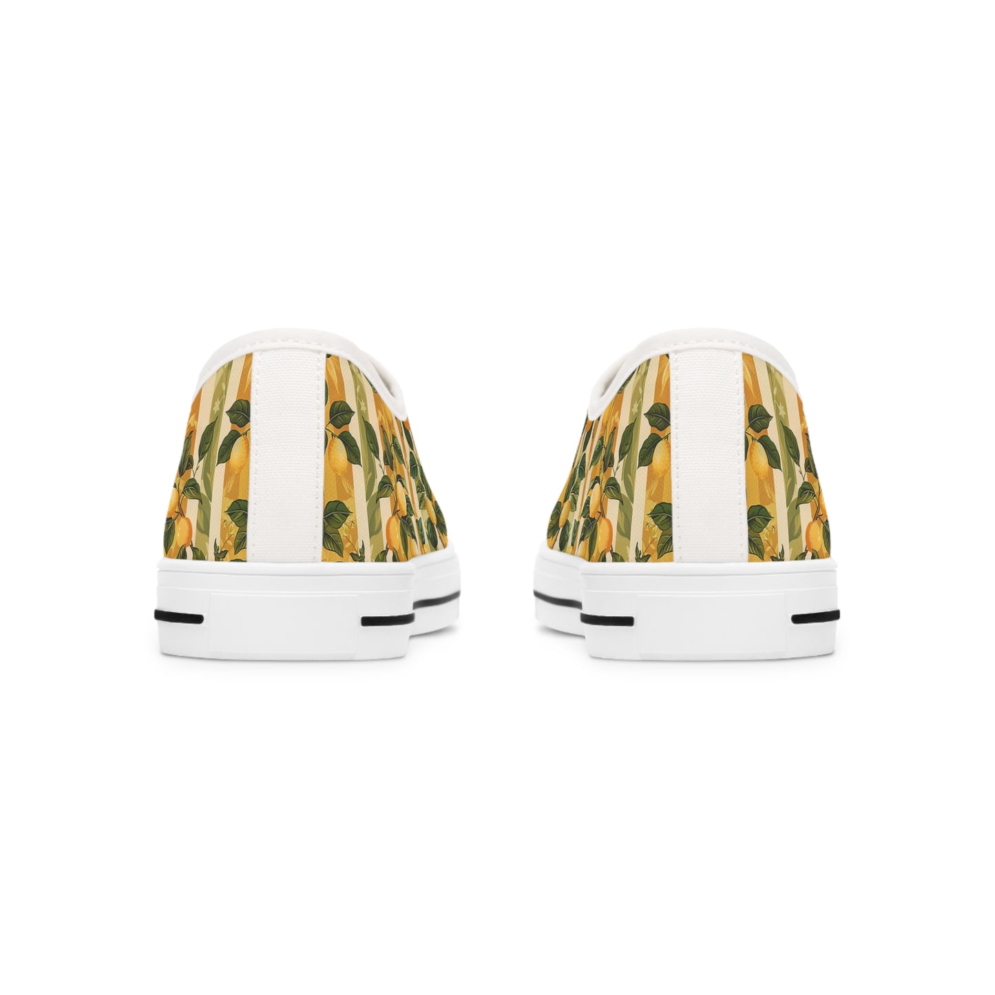Lemon Grove Elegance Ladies' Low Top Sneakers - Step into Elegance – Where French Flair Meets Mediterranean Freshness!