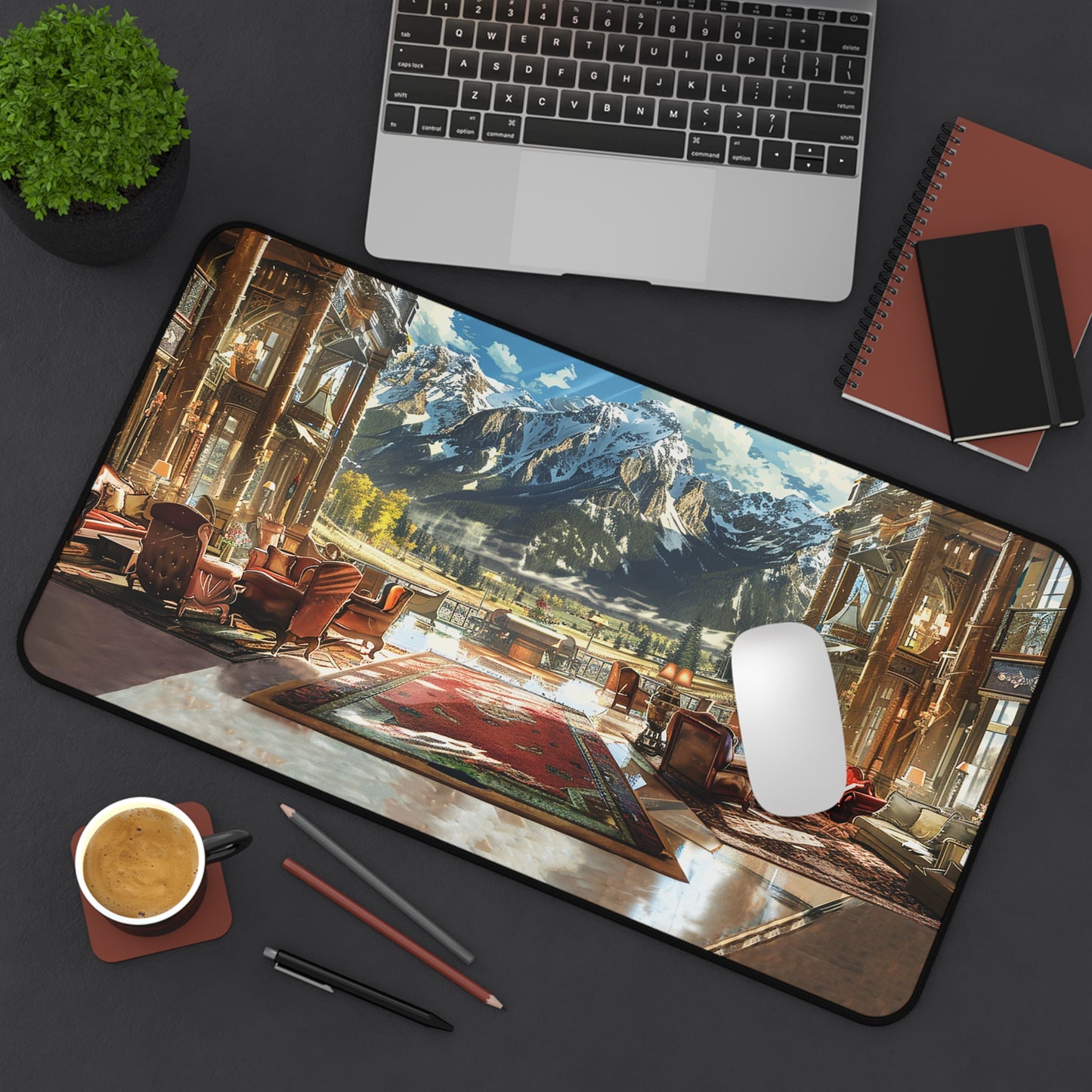 Rocky Mountain Retreat Desk Mat (Desk Pad) - Experience the Luxury of the Rockies at Your Desk! Available in 3 sizes.