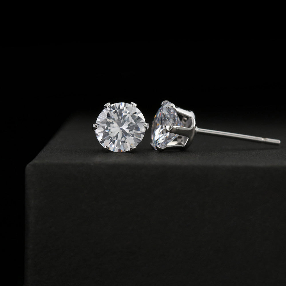 Brilliant Sparkle Cubic Zirconia Earrings - 18K White Gold Plated. Timeless Elegance, Endless Shine - Elevate Your Everyday