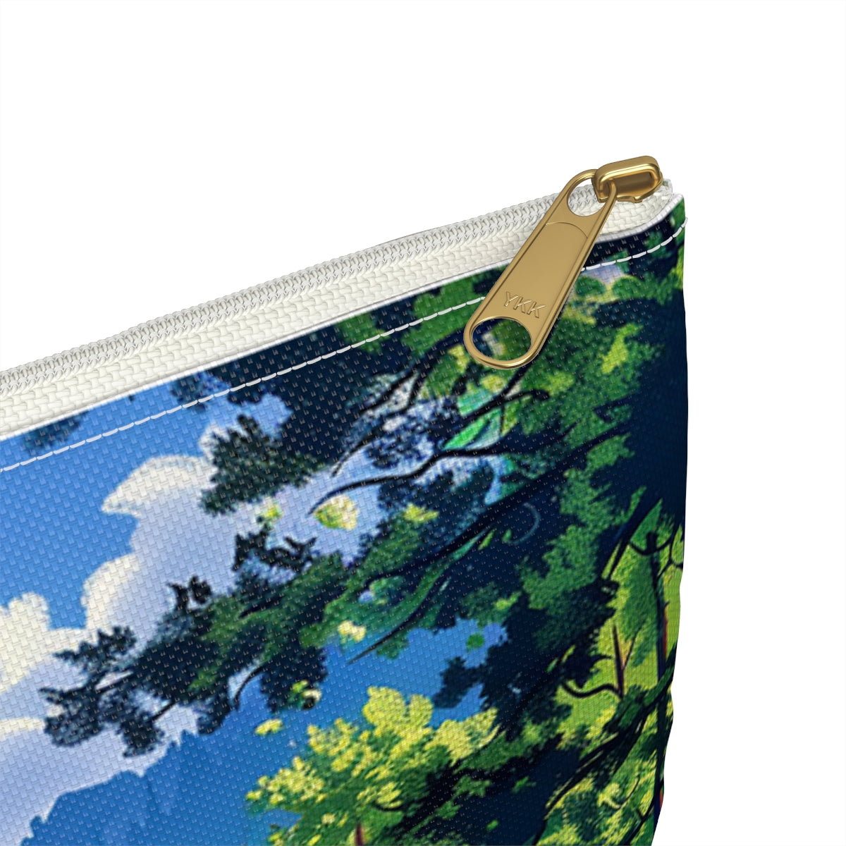 Dreams of a High Mountain Log Cabin Accessory Pouch - close-up detail