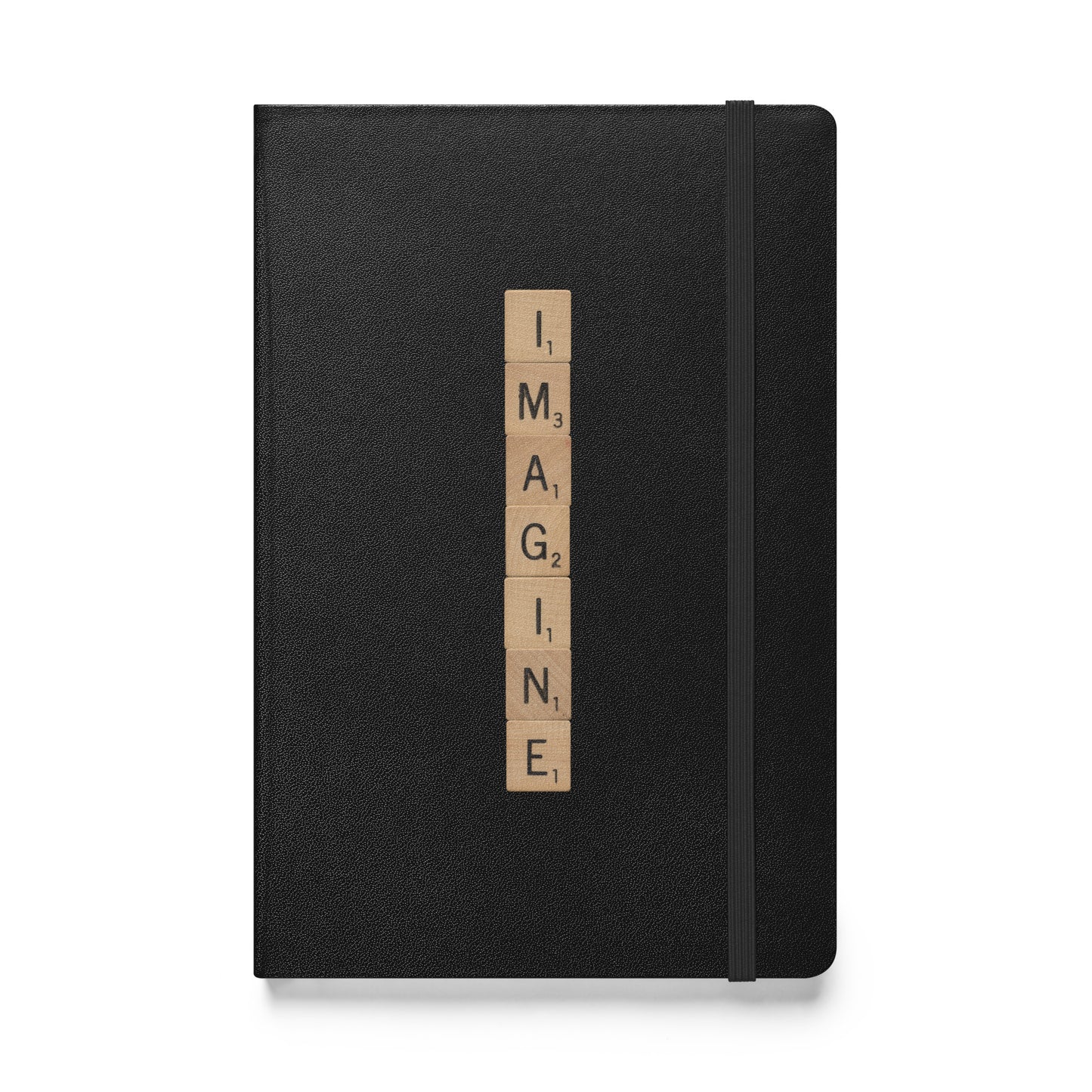 Imagine Wooden Letters Hardcover Bound Notebook - Available in 6 colors.