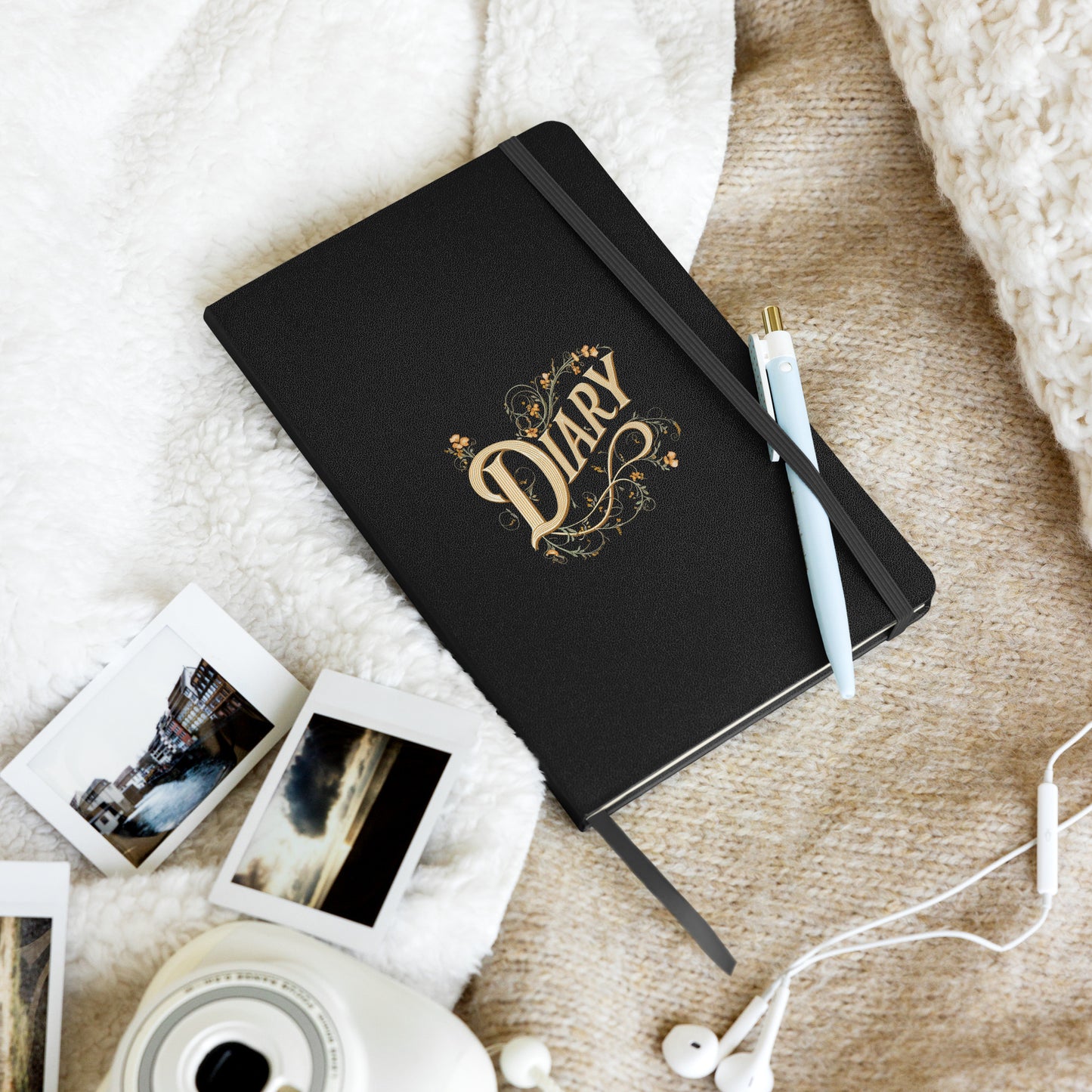 Nostalgic Diary Hardcover Bound Notebook - Available in 4 colors.
