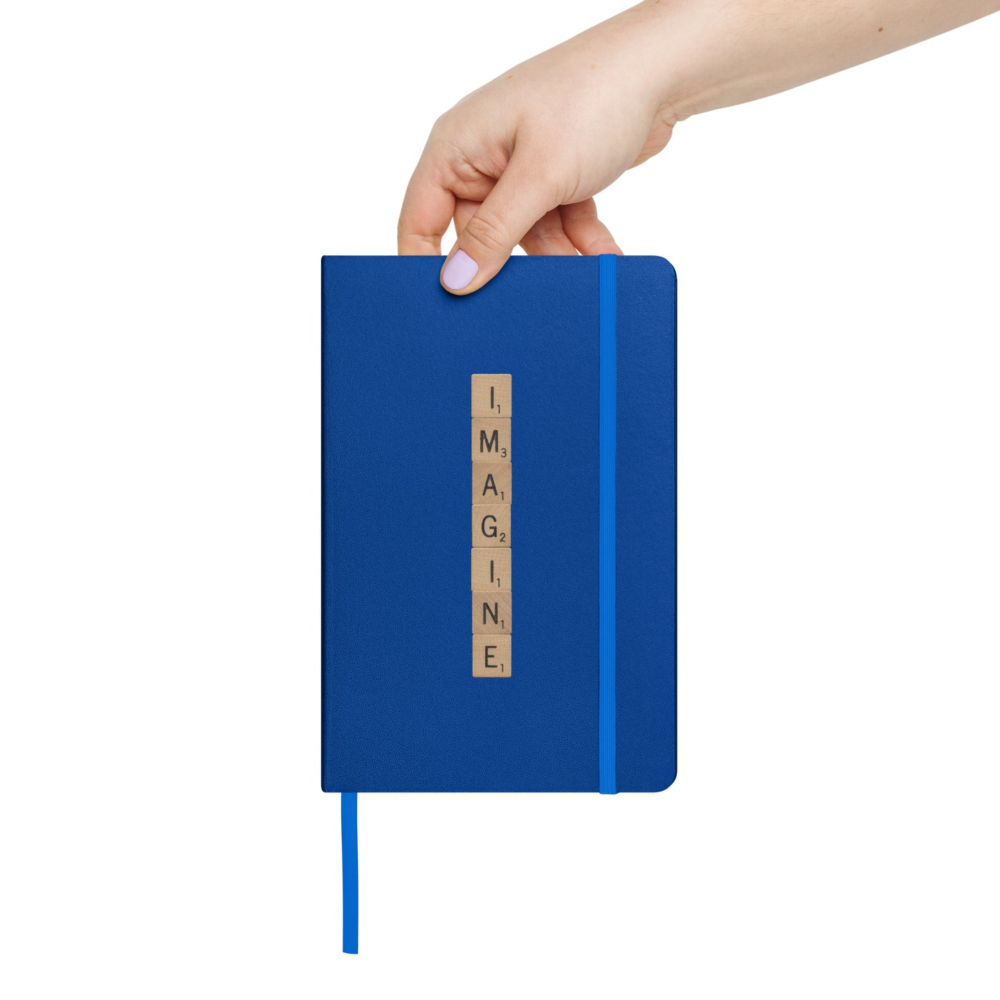 Imagine Wooden Letters Hardcover Bound Notebook - Available in 6 colors.