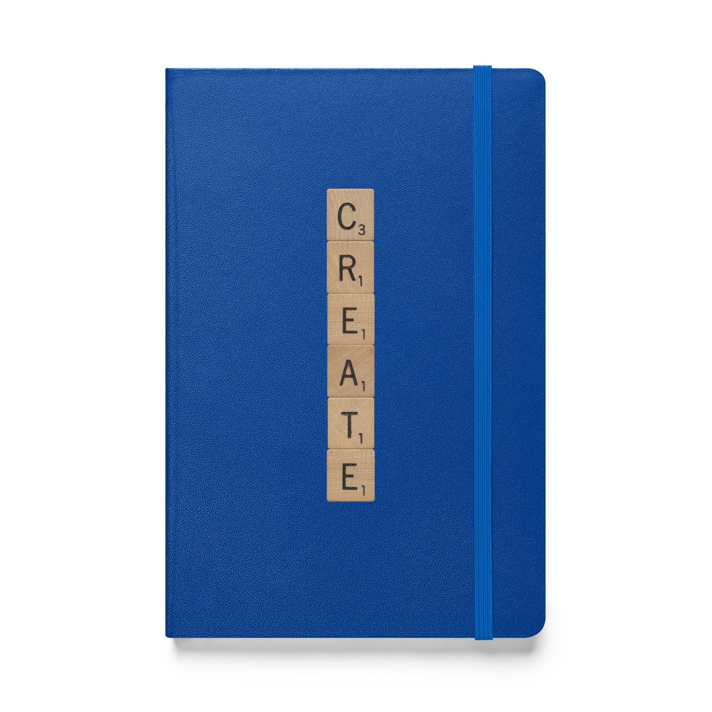 Create Wooden Letters Hardcover Bound Notebook - Available in 6 colors.