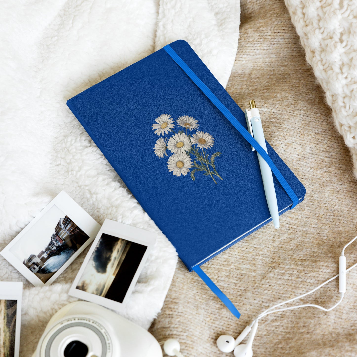April Birth Month Flower - Daisies Hardcover Bound Notebook - Blossom with purity and New Beginnings! Available in 4 colors.