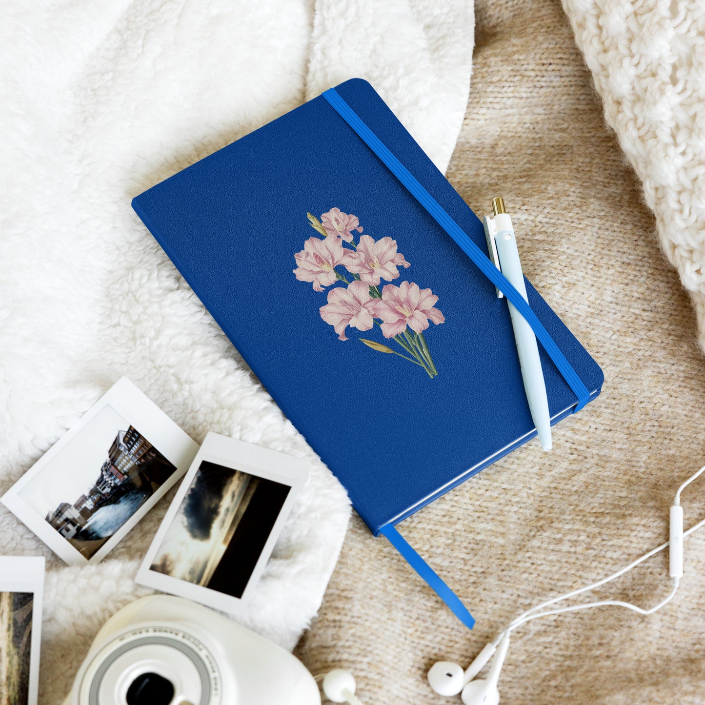 August Birth Month Flower - Gladiolus Hardcover Bound Notebook - Celebrate August with Grace and Elegance! Available in 3 colors.