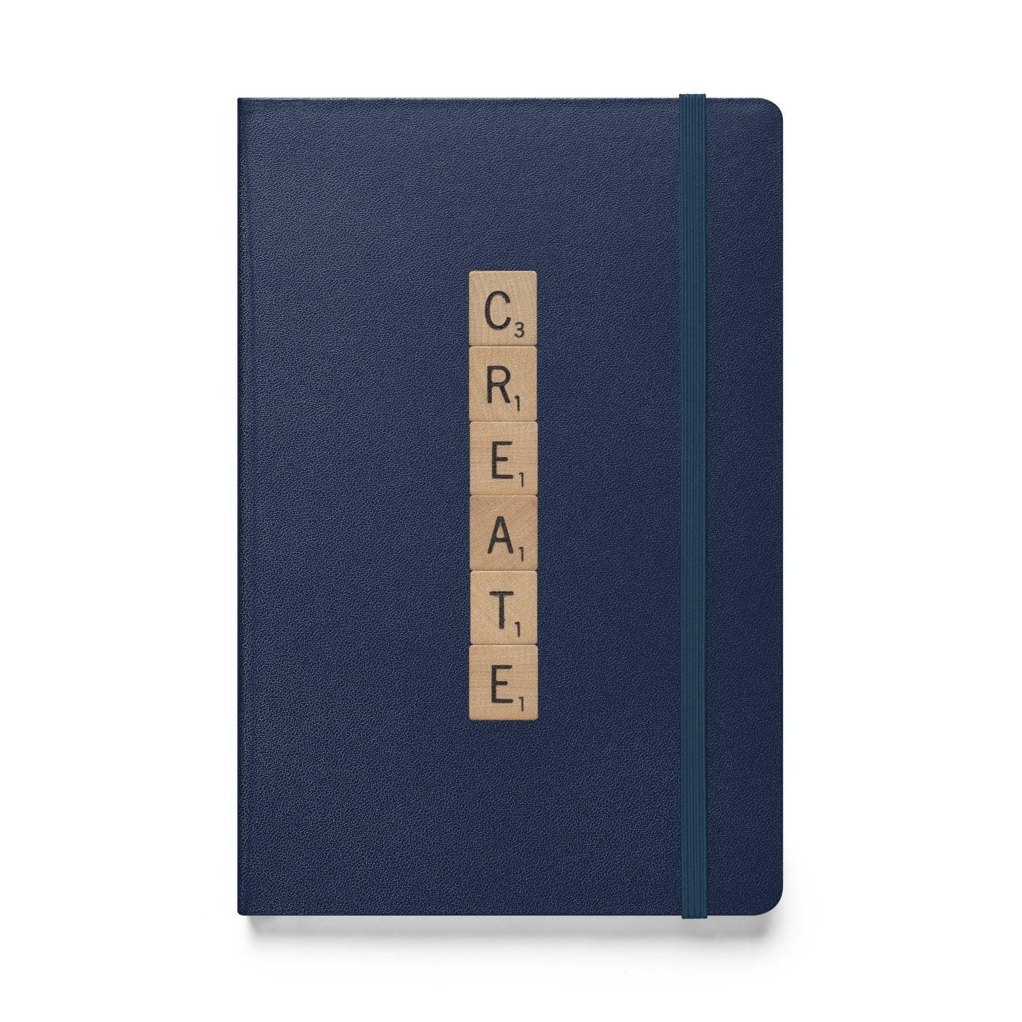 Create Wooden Letters Hardcover Bound Notebook - Available in 6 colors.