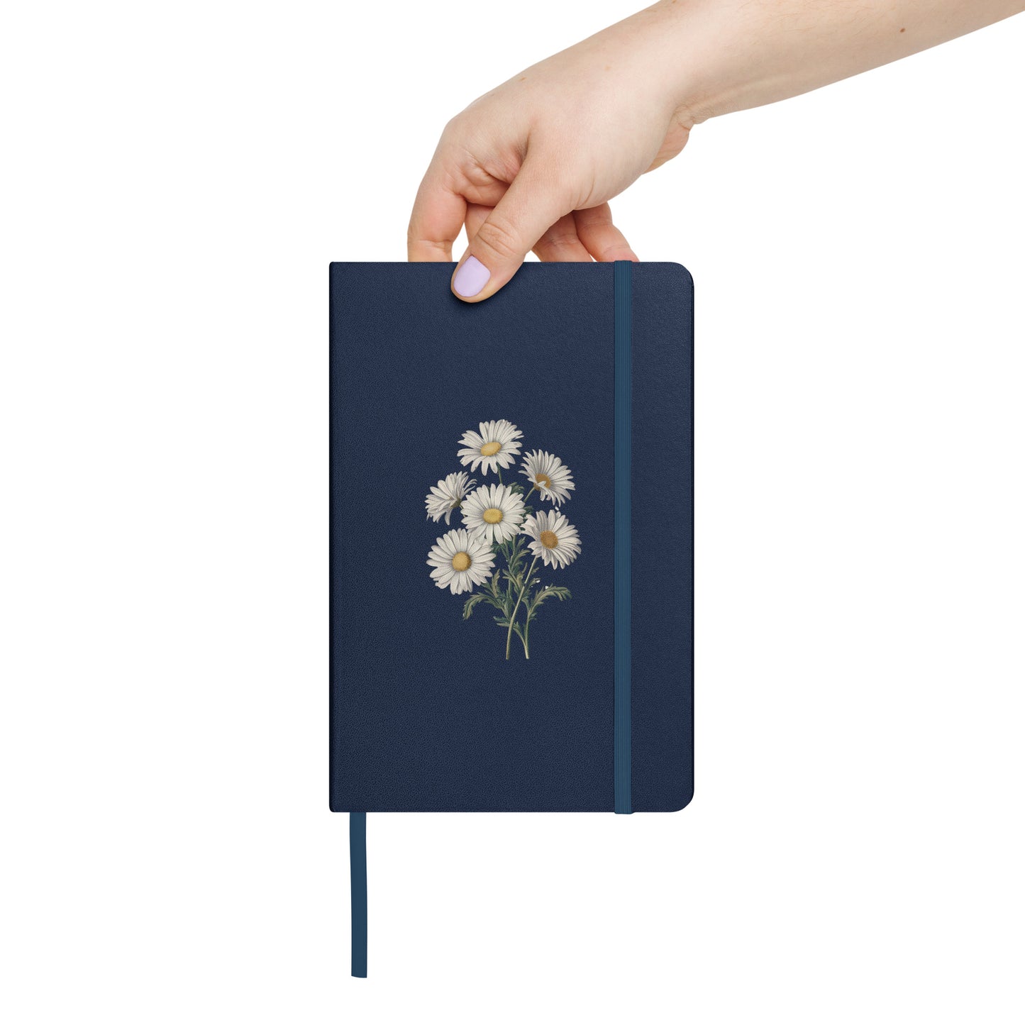 April Birth Month Flower - Daisies Hardcover Bound Notebook - Blossom with purity and New Beginnings! Available in 4 colors.