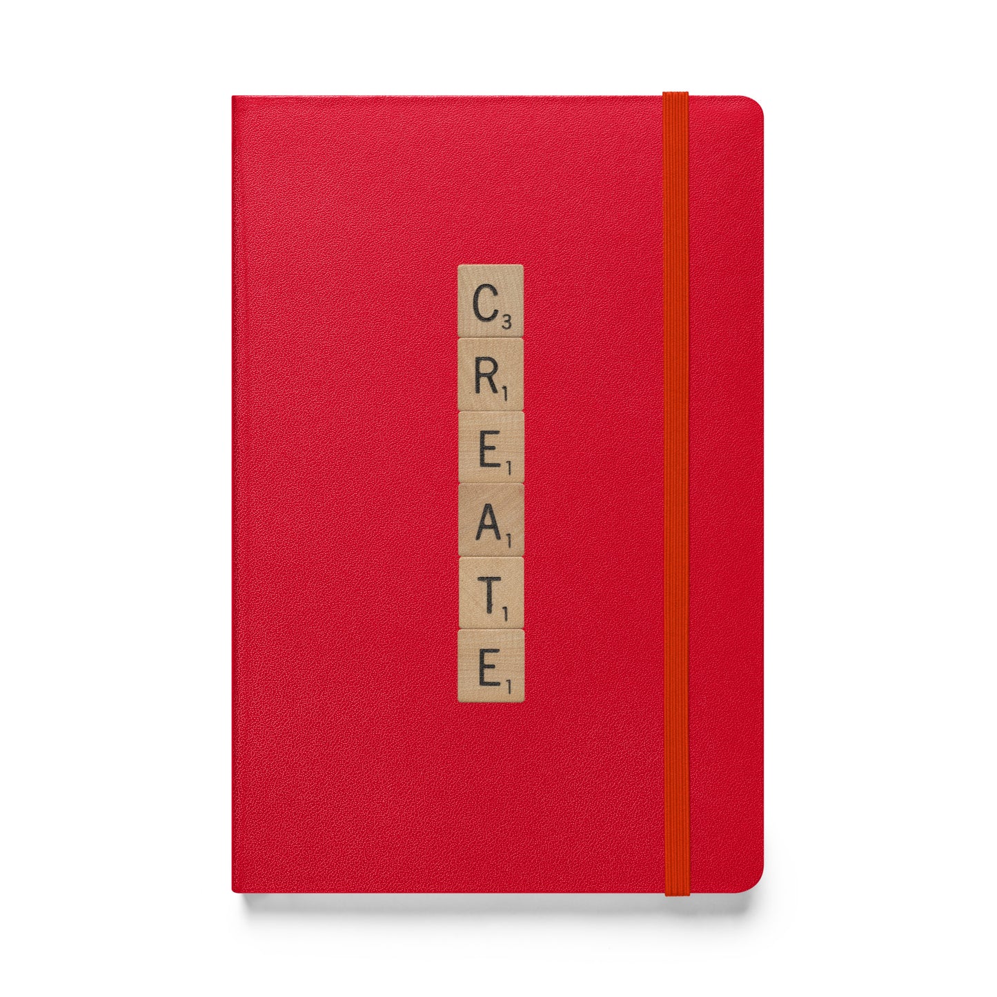 Create Wooden Letters Hardcover Bound Notebook - Available in 6 colors.