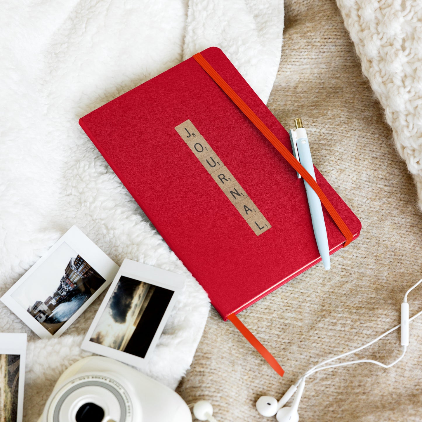 Journal Wooden Letters Hardcover Bound Notebook - Available in 6 colors.