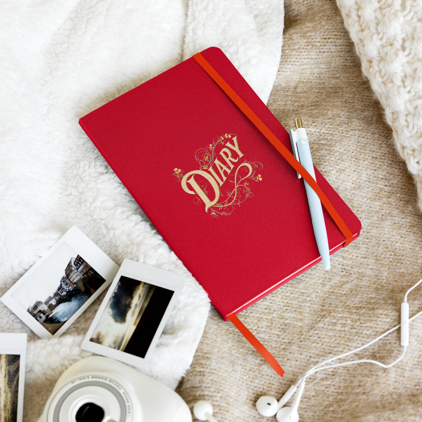 Nostalgic Diary Hardcover Bound Notebook - Available in 4 colors.