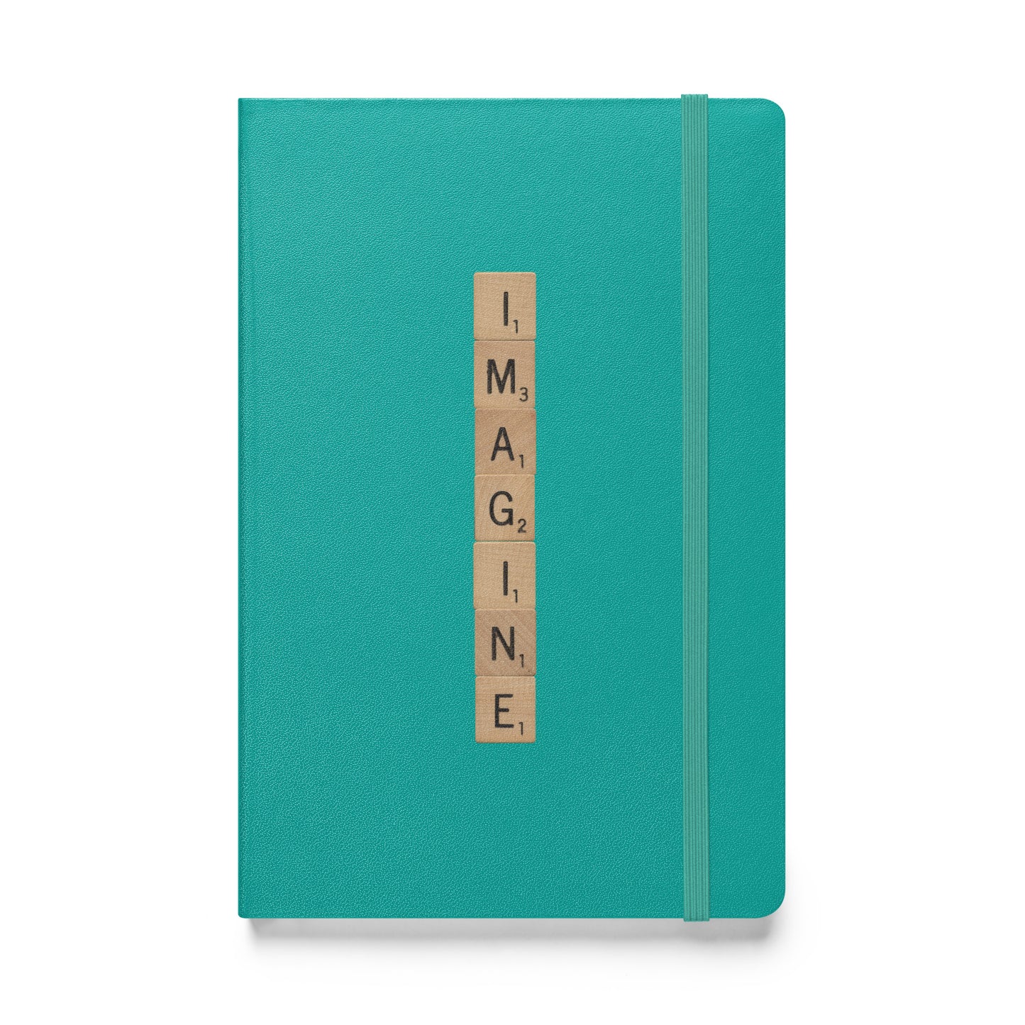 Imagine Wooden Letters Hardcover Bound Notebook - Available in 6 colors.