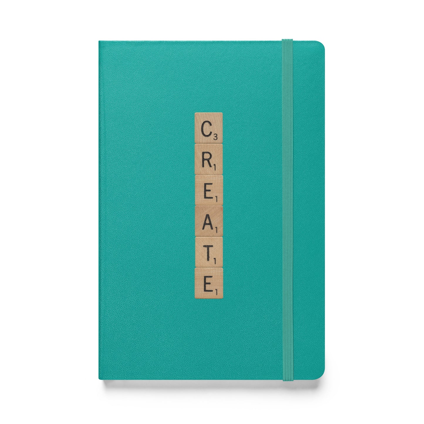 Create Wooden Letters Hardcover Bound Notebook - Available in 6 colors.
