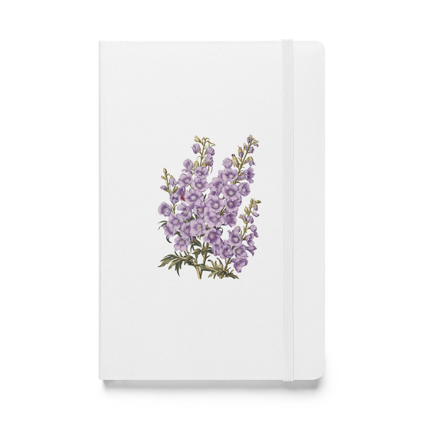 July Birth Month Flower - Larkspur Hardcover Bound Notebook - Celebrate with July's Vibrant Spirit! Available in 4 colors.
