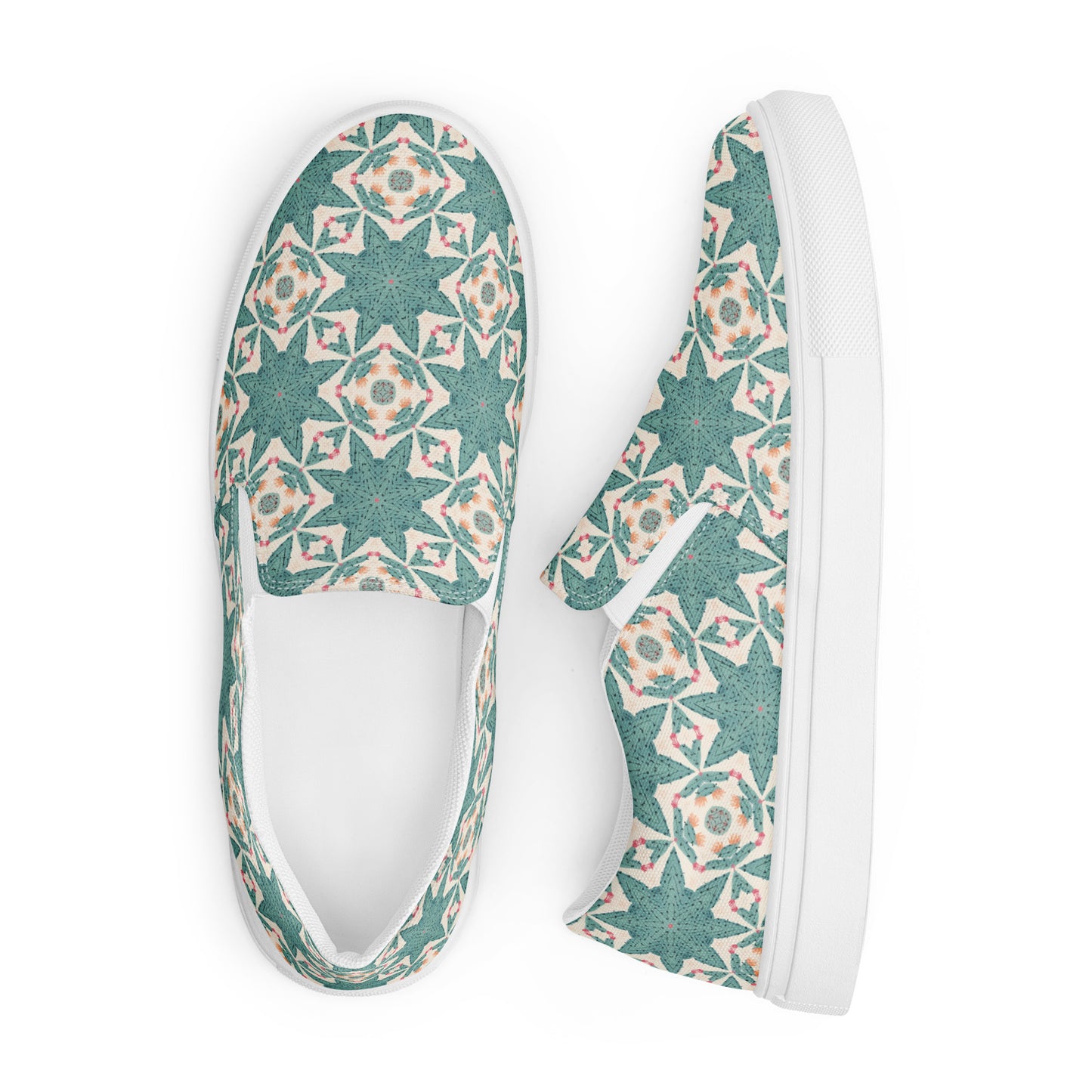 Desert Cactus Star Men’s Slip-On Canvas Shoes - Slip into Style Inspired by the Desert Landscapes--Comfort that Never Compromises on Cool!