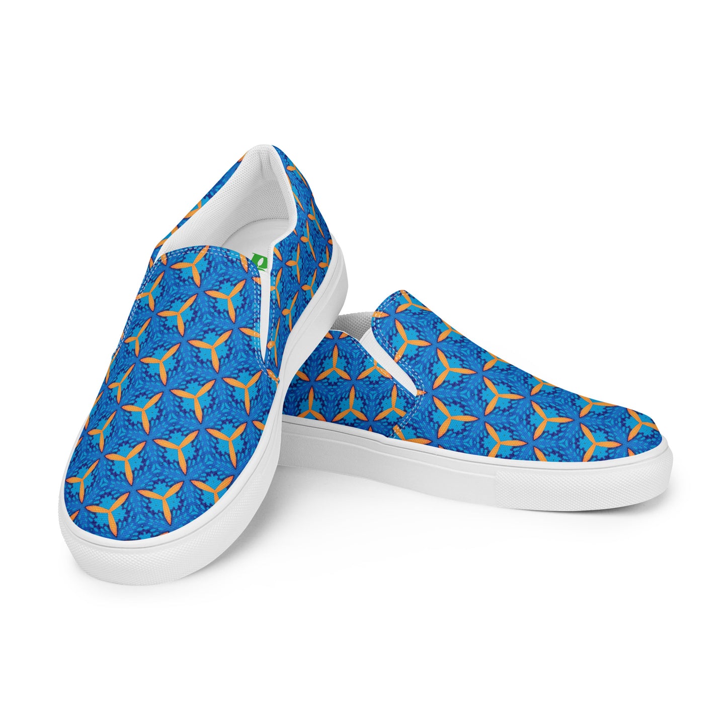 GeoHive Men’s Slip-On Canvas Shoes - Slip into Sophistication - Geometric Grace at Your Feet!
