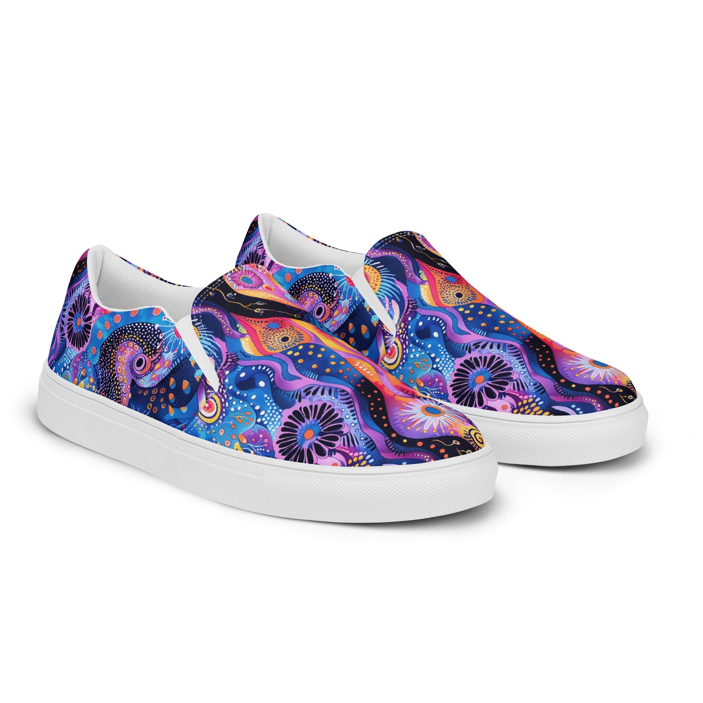 Purple Craziness Men’s Slip-On Canvas Shoes - Step into Bold Purple Energy - Where Fun Meets Effortless Style!