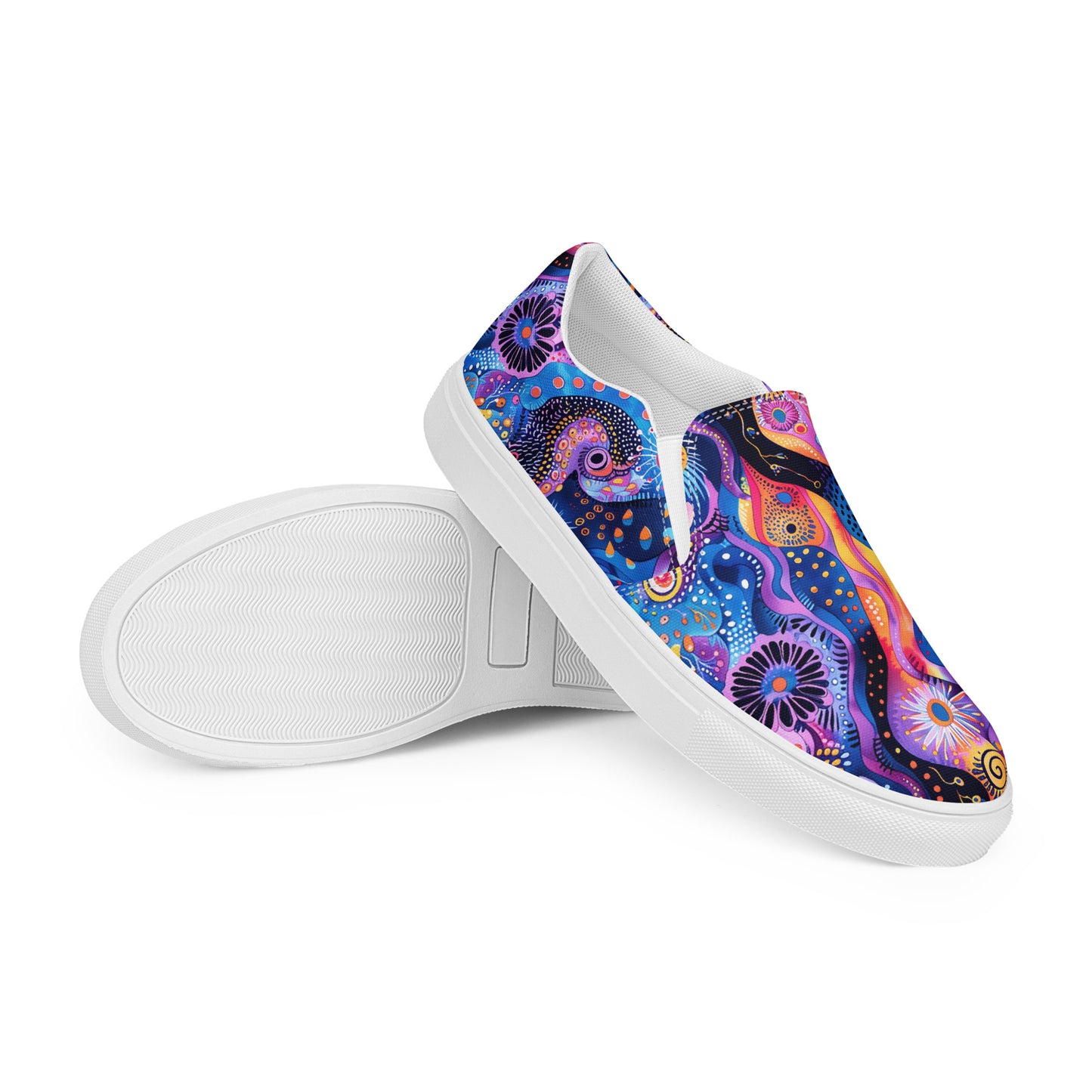 Purple Craziness Men’s Slip-On Canvas Shoes - Step into Bold Purple Energy - Where Fun Meets Effortless Style!