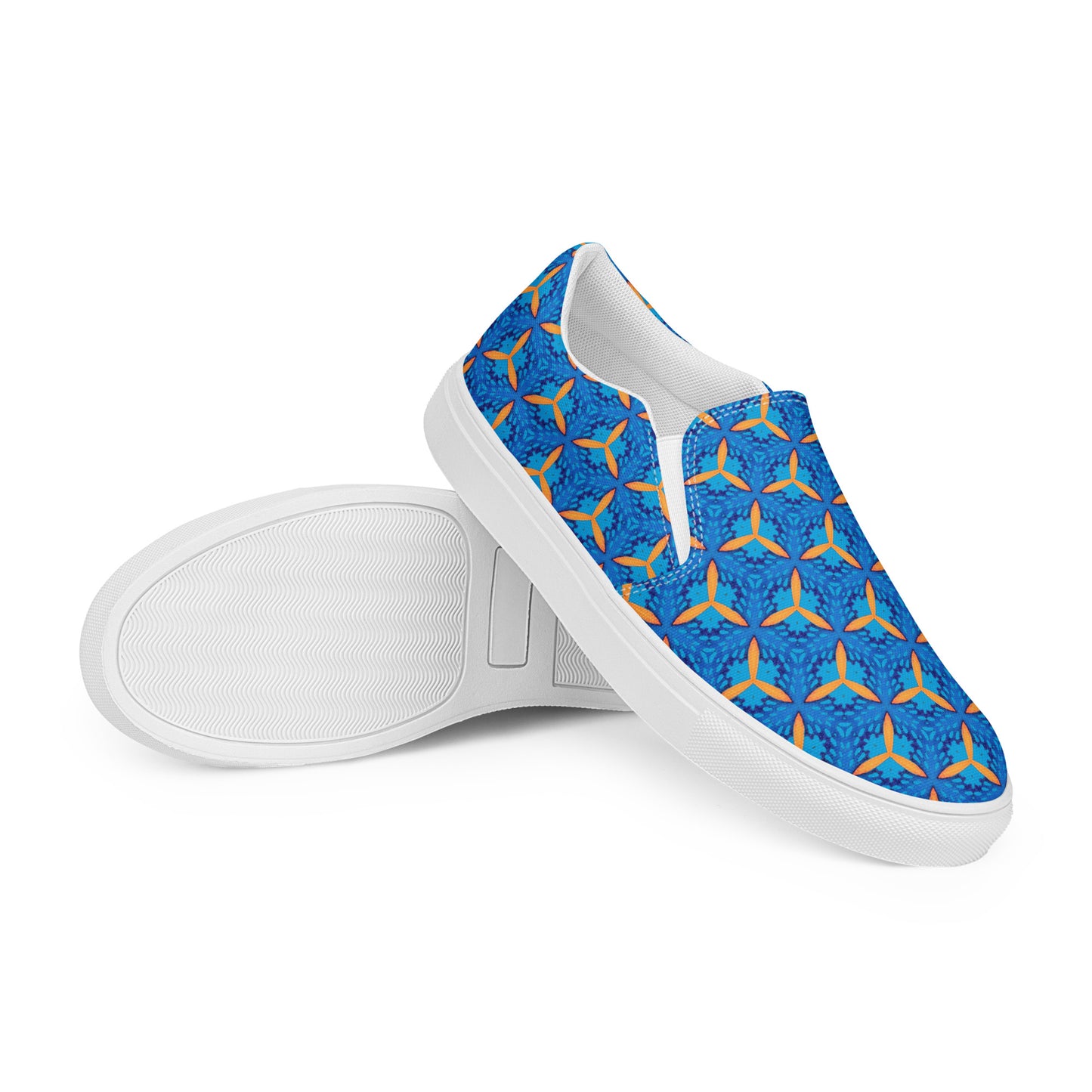 GeoHive Men’s Slip-On Canvas Shoes - Slip into Sophistication - Geometric Grace at Your Feet!