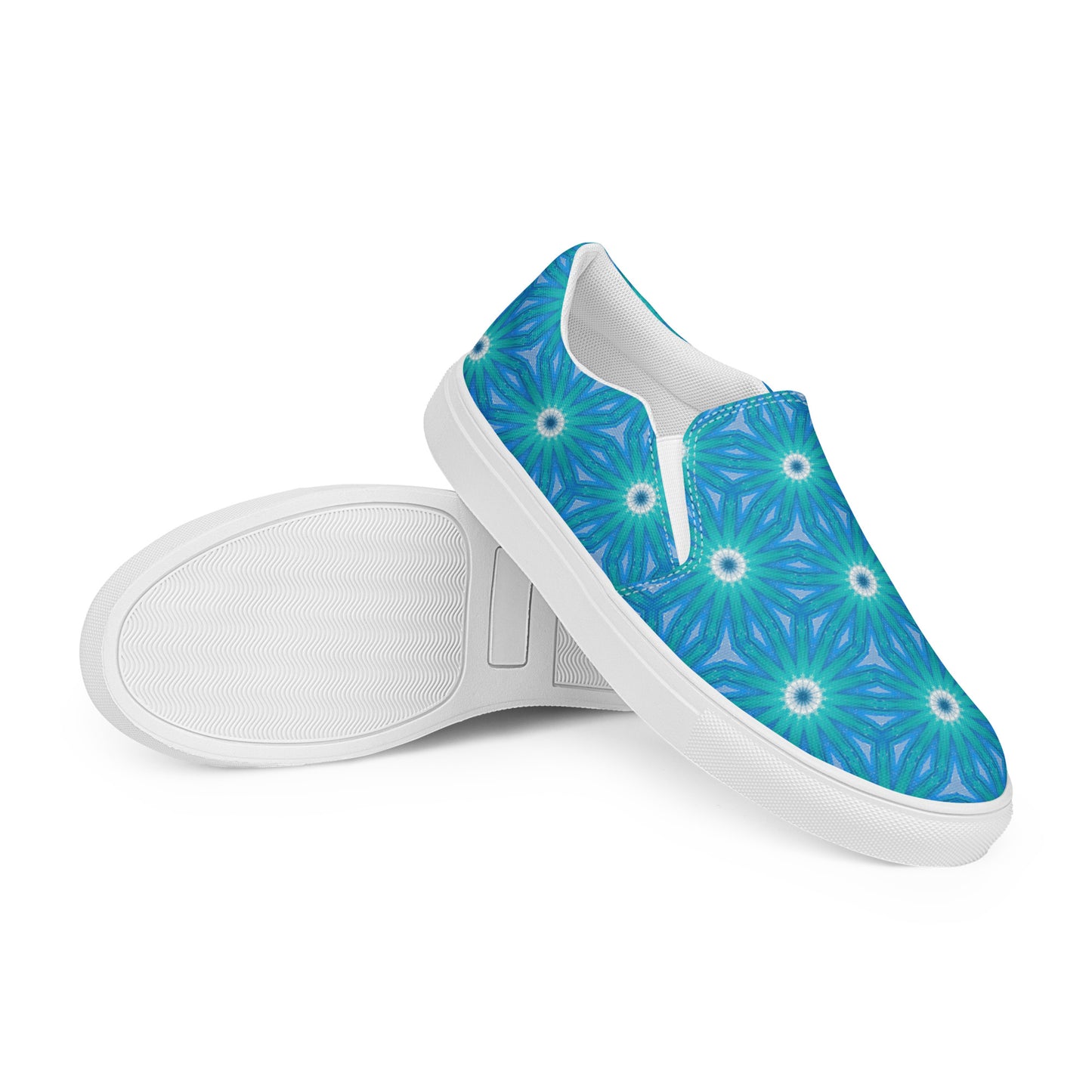 Sapphire Nebula Men’s Slip-On Canvas Shoes - Glide Across the Cosmos! Cosmic Comfort Awaits!