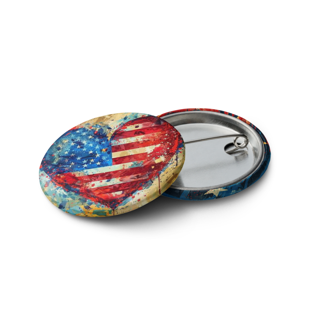 Patriotic Pop Art 5Pin Button Set. Wear your Pride: Iconic American Symbols in Vibrant Pop Art