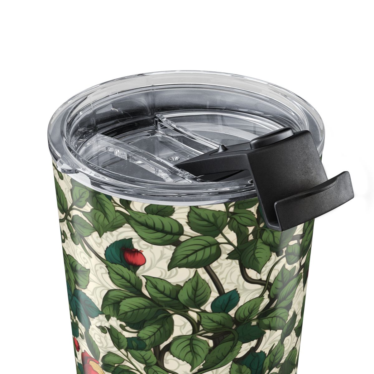 Classic Red Rose & Vine Insulated Tumbler - 20 oz. Stainless Steel, Glossy Finish