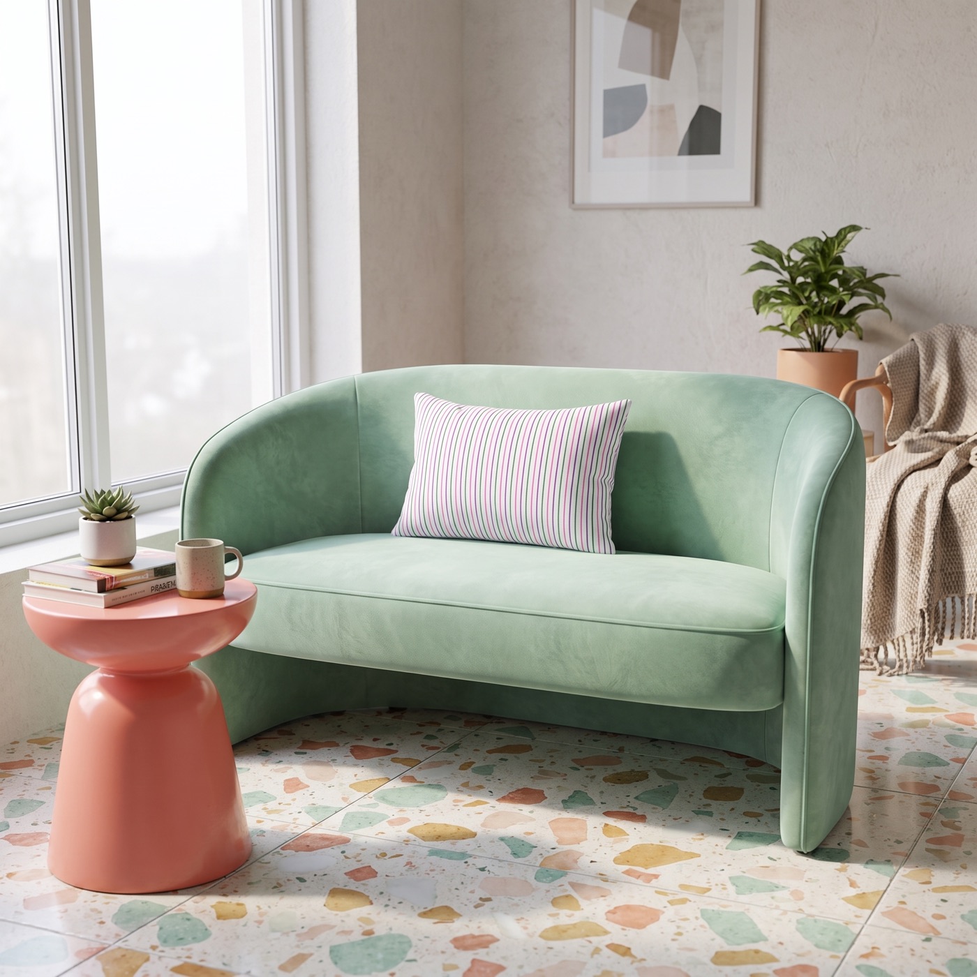Sorbet Stripe Lumbar Pillow - Spun Polyester - Double-Sided Print - Concealed Zipper - 20" x 14"