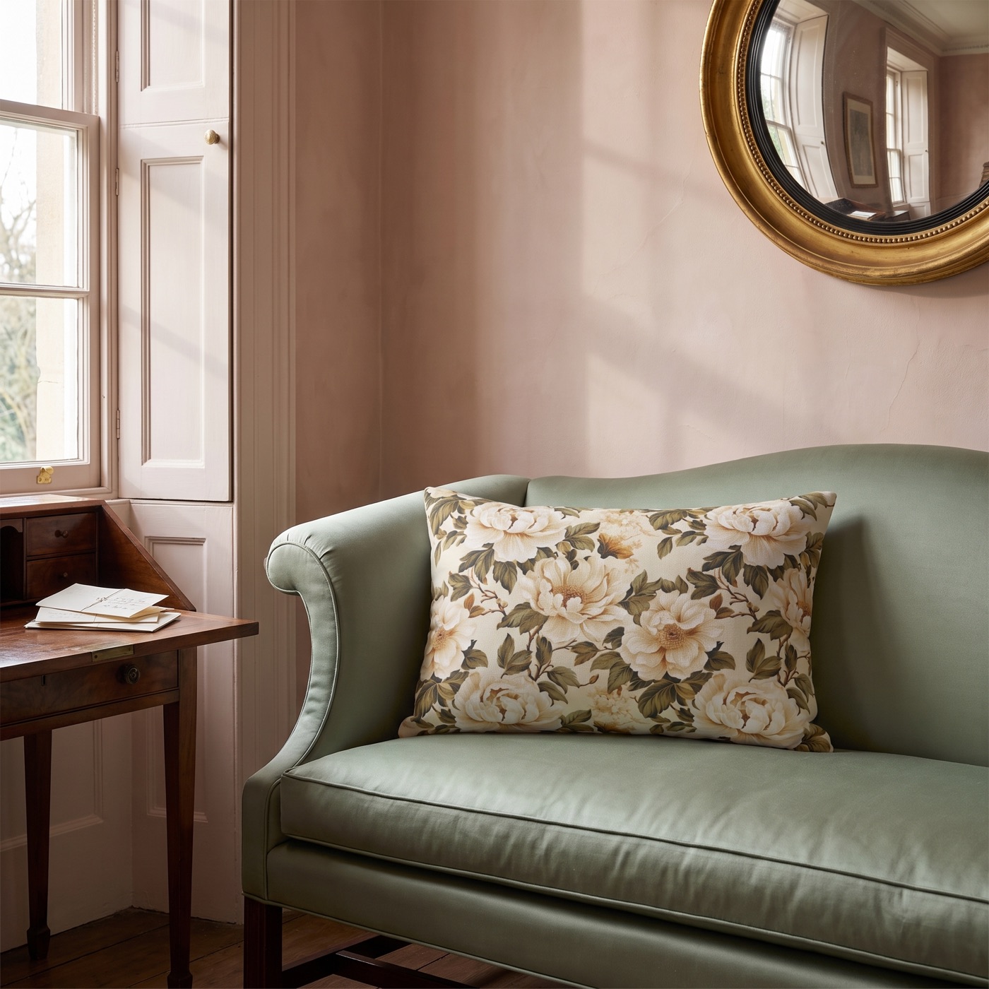 Austen Blooms Lumbar Pillow - Spun Polyester - Double-Sided Print - Concealed Zipper - Lumbar size: 20" x 14"
