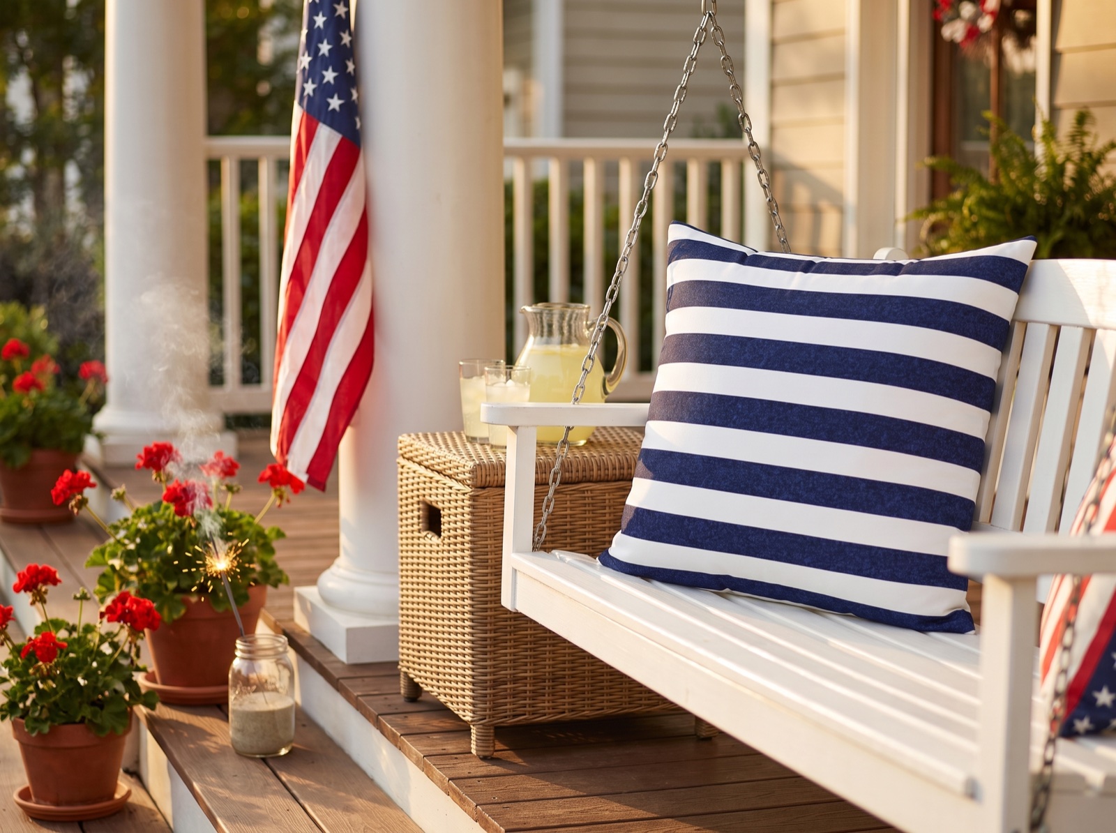 Classic Stripes Celebration Square Throw Pillow - Spun Polyester - Double-Sided Print - Concealed Zipper - Available in 4 sizes.
