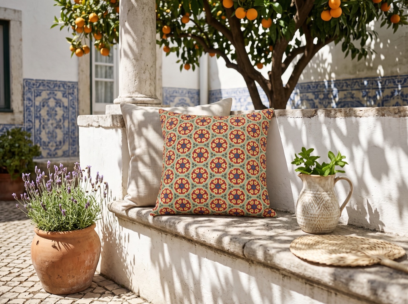 Sunlit Arabesque Square Throw Pillow - Spun Polyester - Double-Sided Print - Concealed Zipper - Available in 4 sizes.