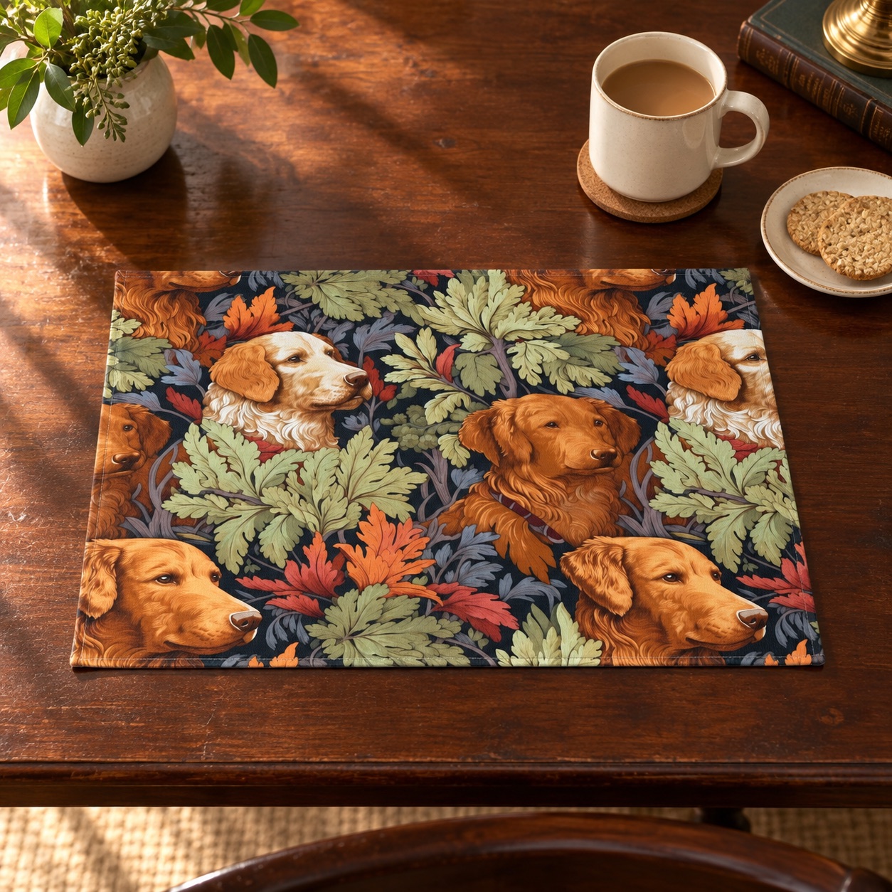 Classic English Dog Tapestry Placemat - 18" x 14".
