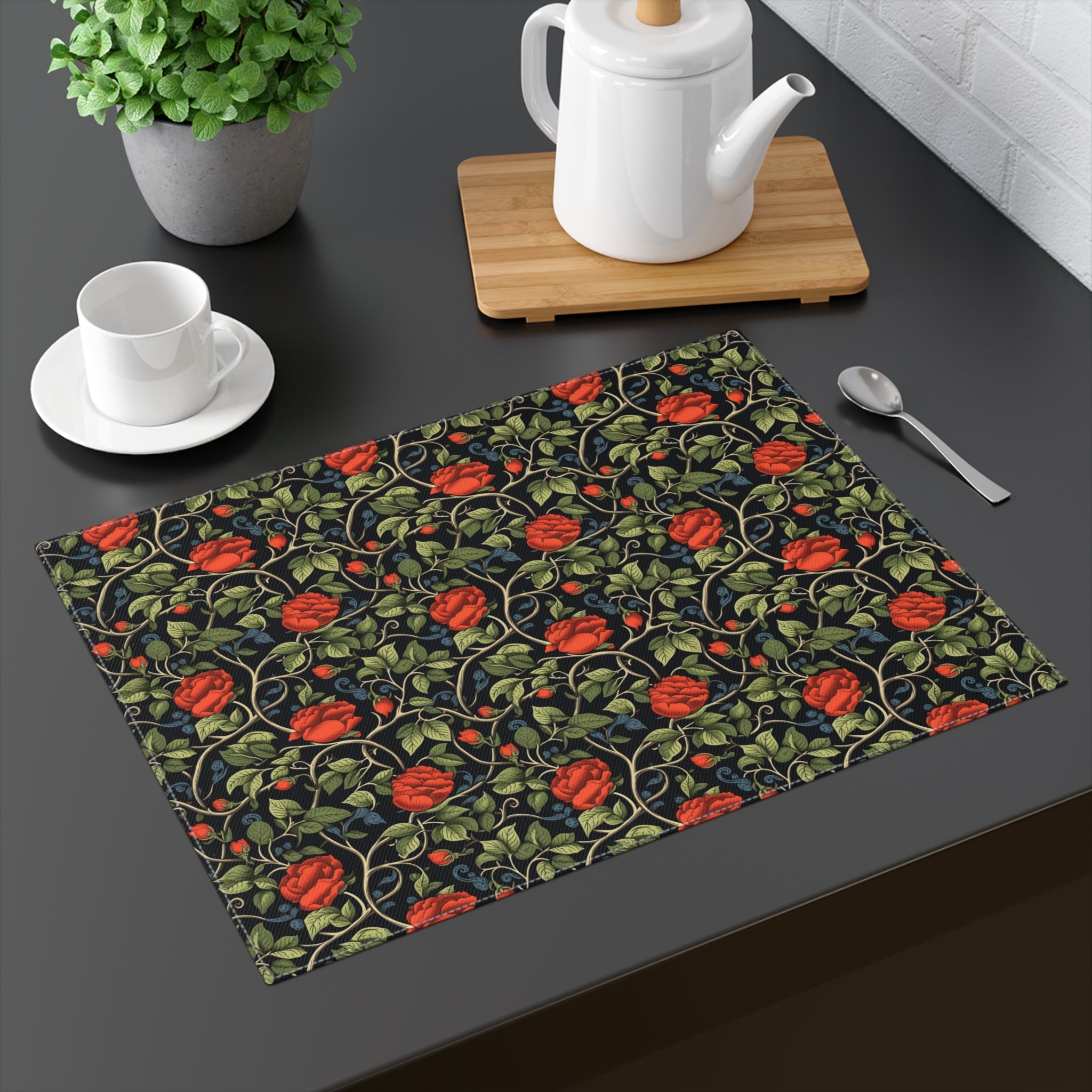 Red Red Rose Placemat - 18" x 14".