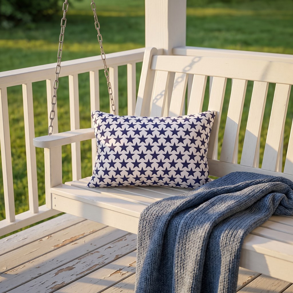 Starry Salute Lumbar Pillow - Spun Polyester - 20" x 14" - The Square 