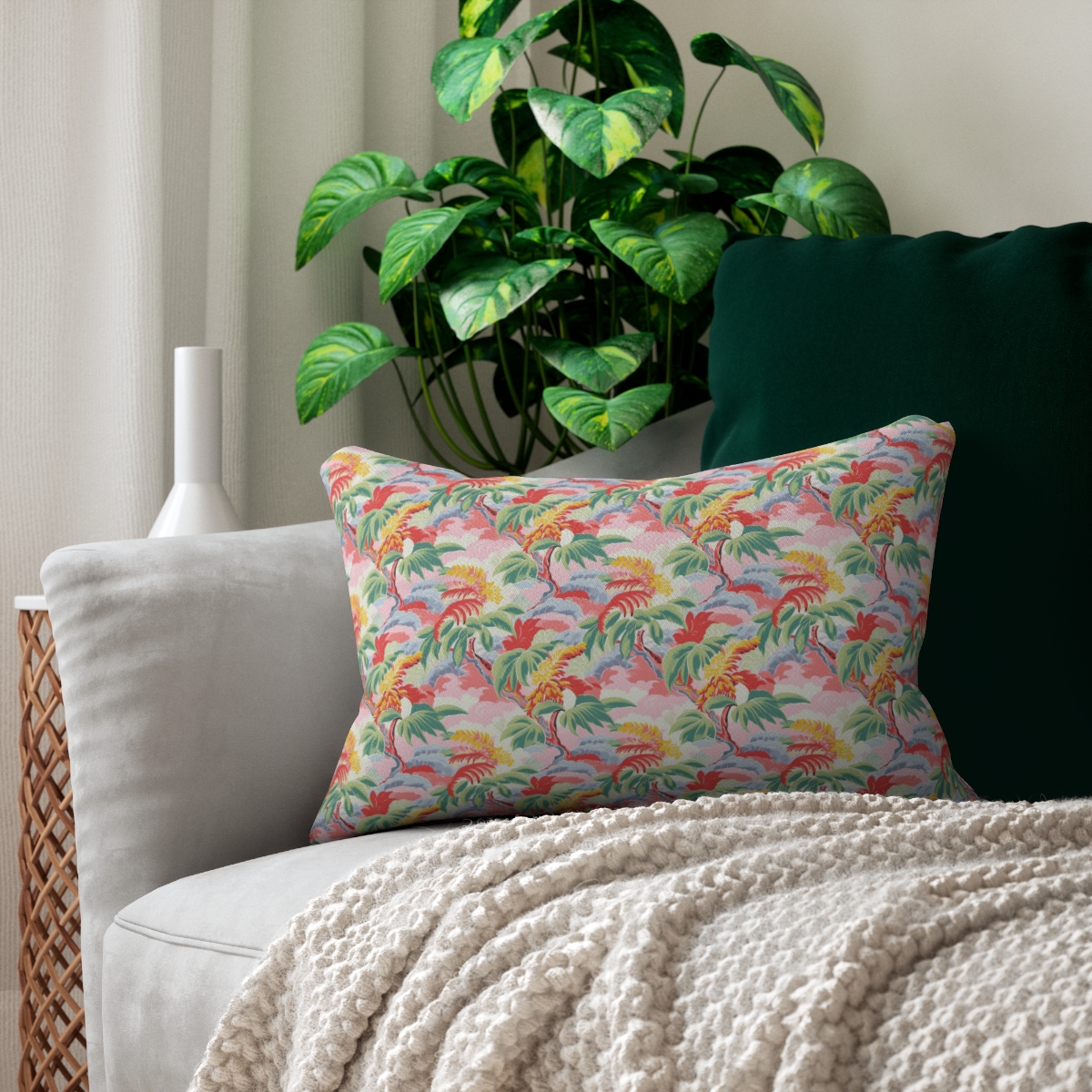 Tropical Breeze Lumbar Pillow - Spun Polyester - 20" x 14" - The Squar