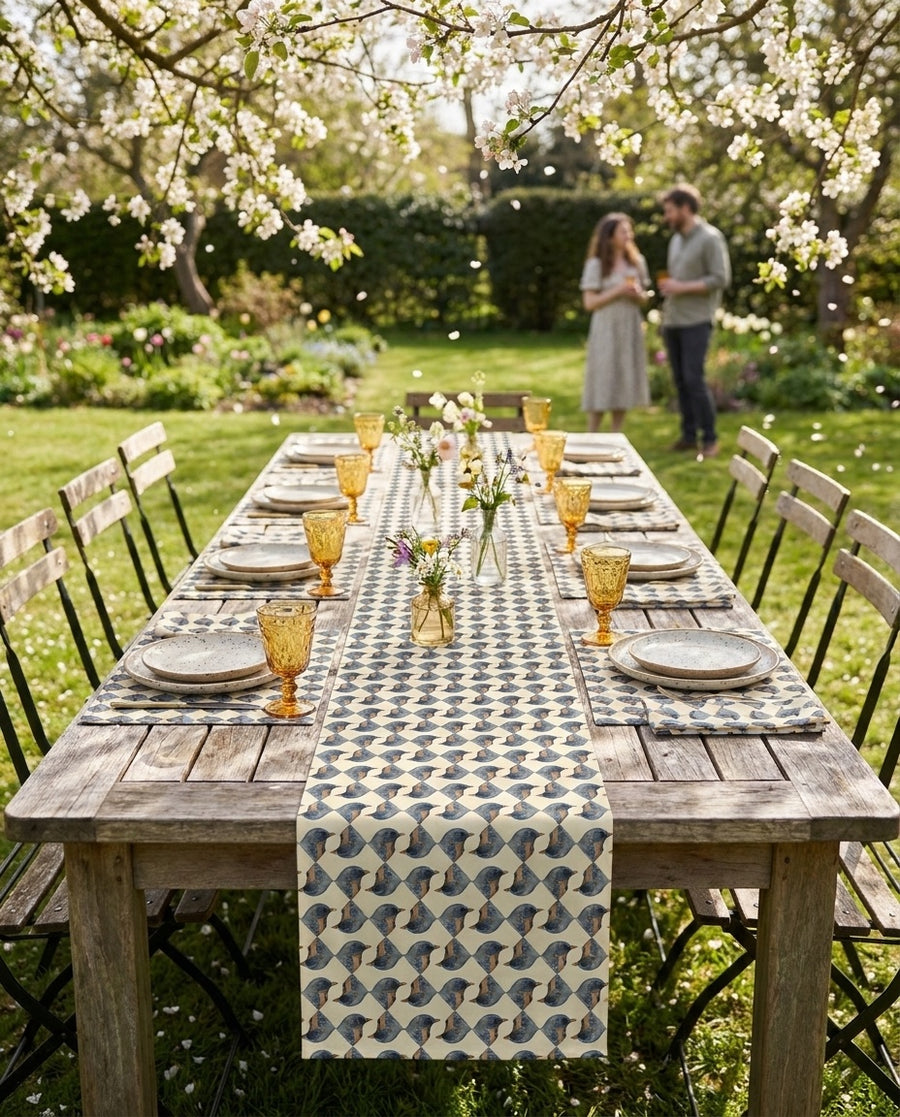 Bird Lover Table Runner - Cotton Twill - Available in 2 sizes: 16" x 7