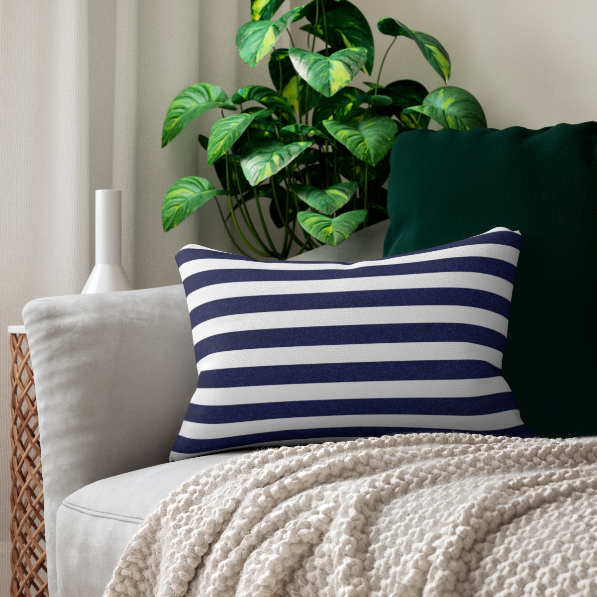 Classic Stripes Celebration Lumbar Pillow - Spun Polyester - Double-Si