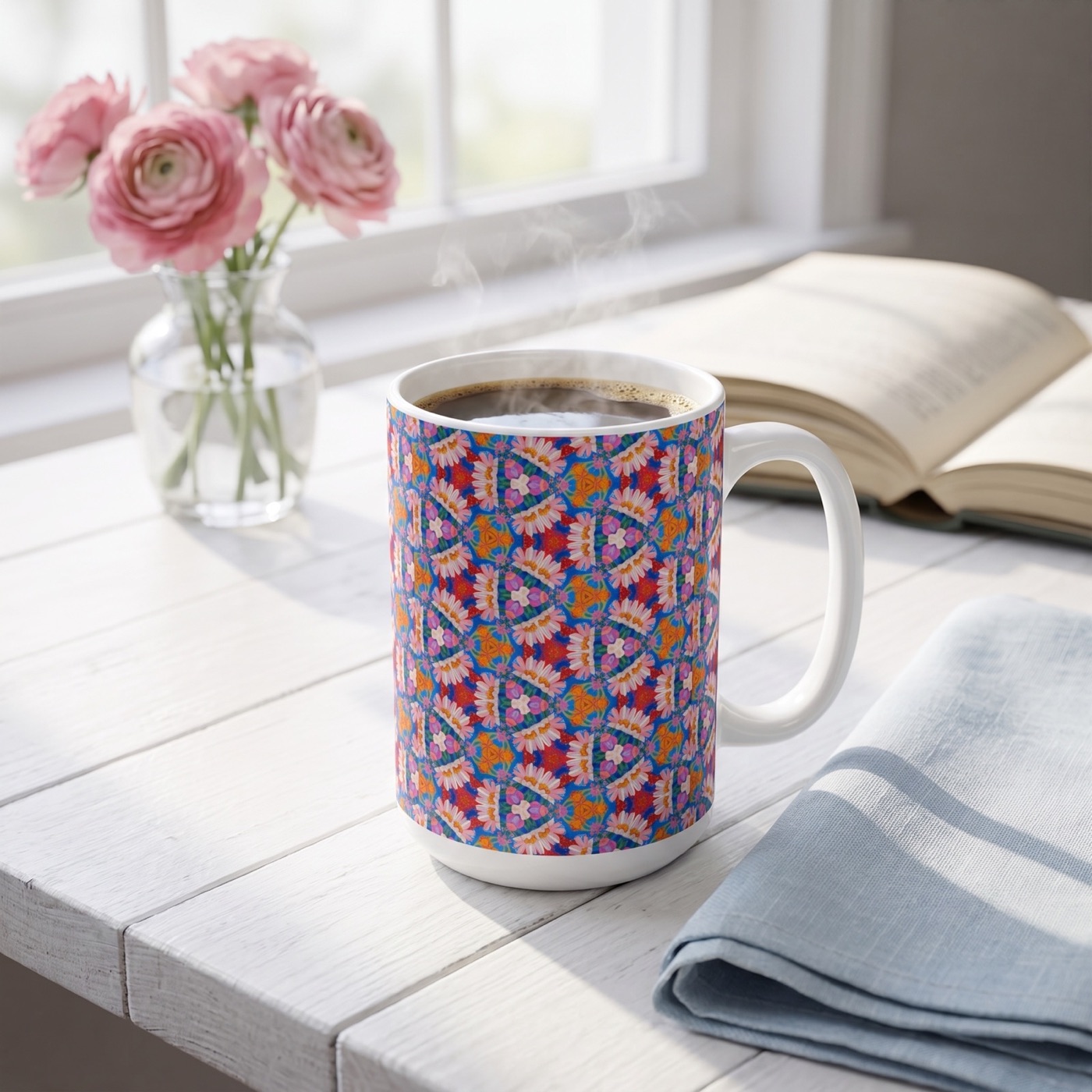 Geometric Blossom Ceramic Mug — Mug