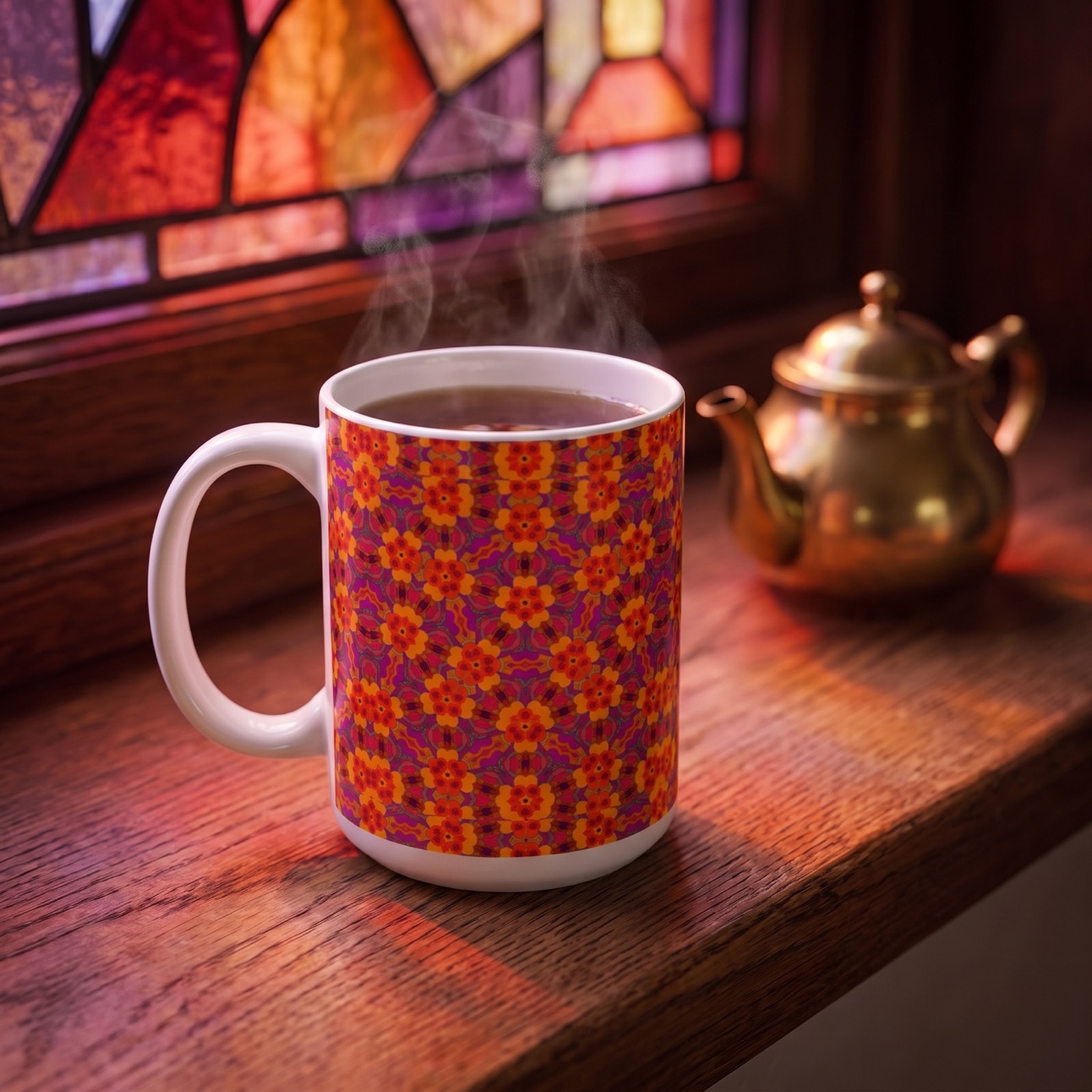 Kaleidoscope Blossom Charm Ceramic Mug — Mug