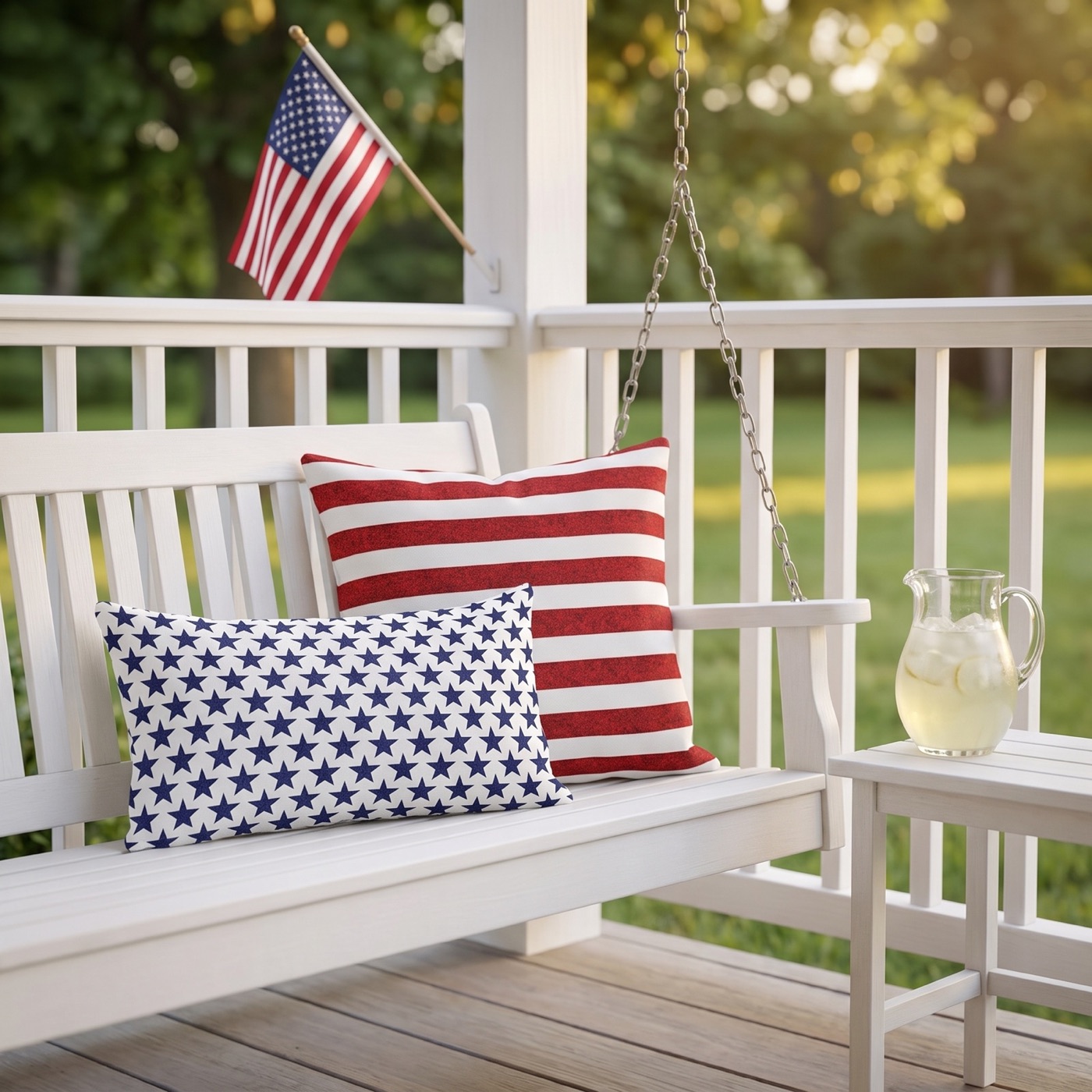 Sparkle Stripes Square Outdoor Pillow — Outdoor Throw Pillow