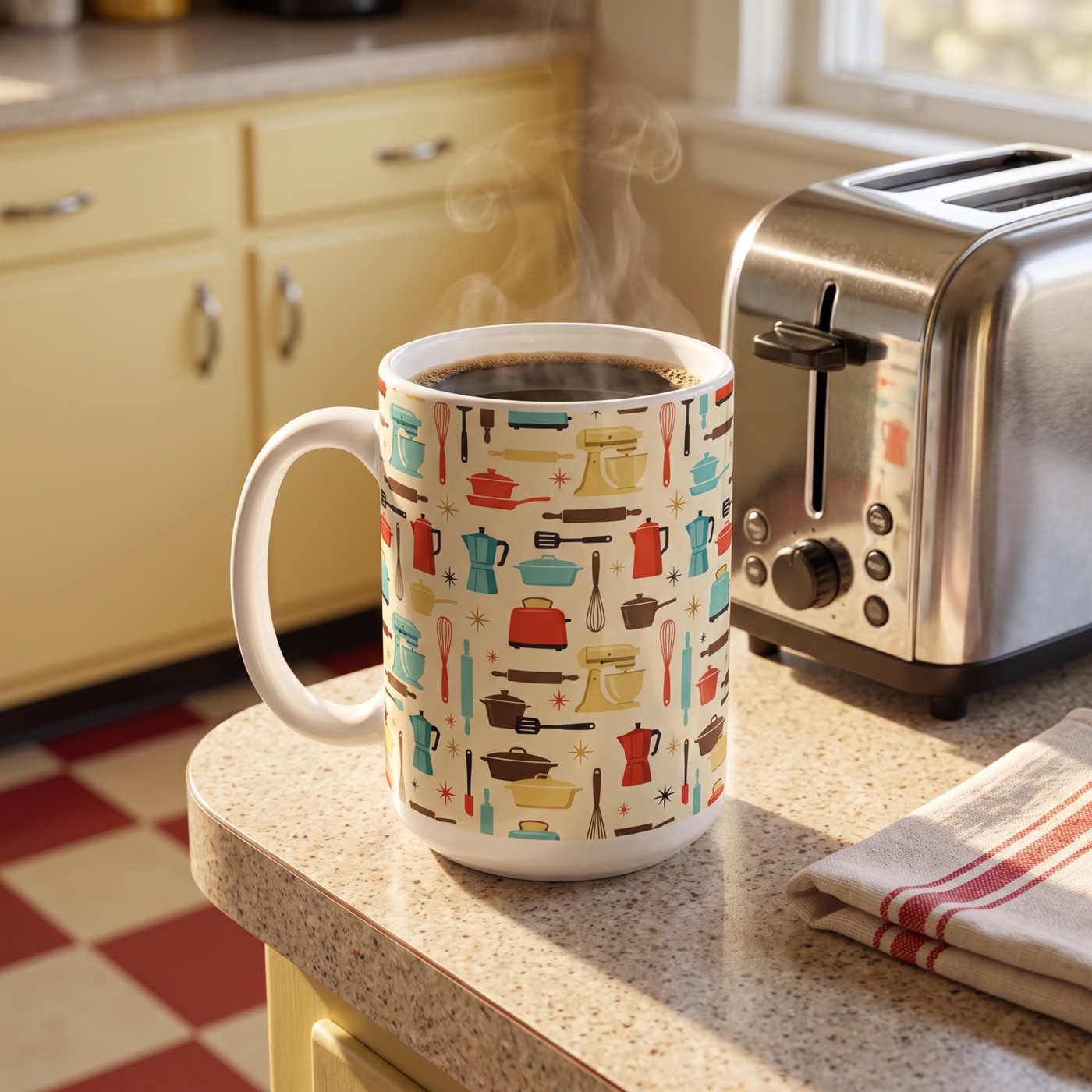 Midcentury Kitchen Tools Ceramic Mug — Mug