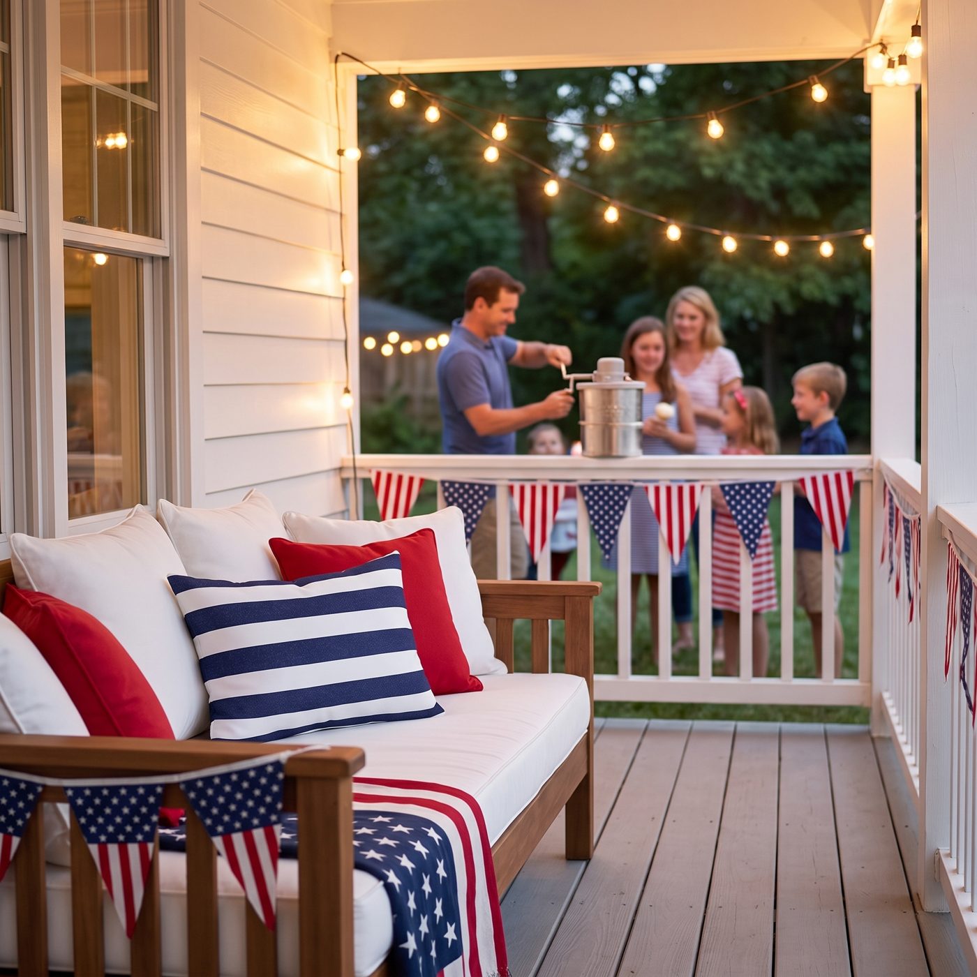 Classic Stripes Celebration Outdoor Lumbar Pillow - Spun Polyester - 2