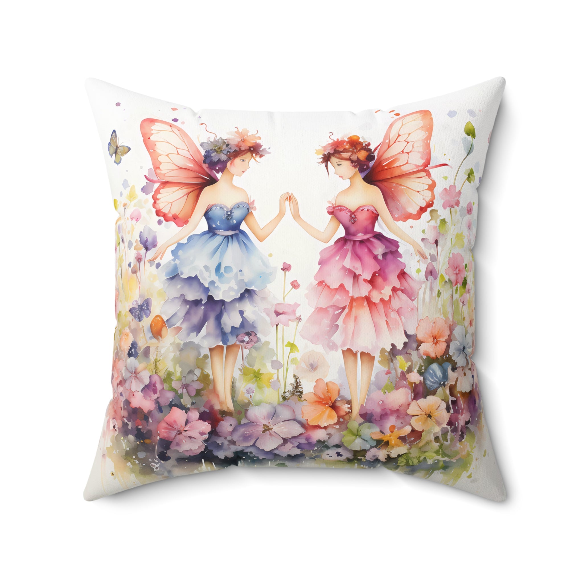 Enchanted Fairy Meadow Square Throw Pillow Square Throw Pillow — view 2