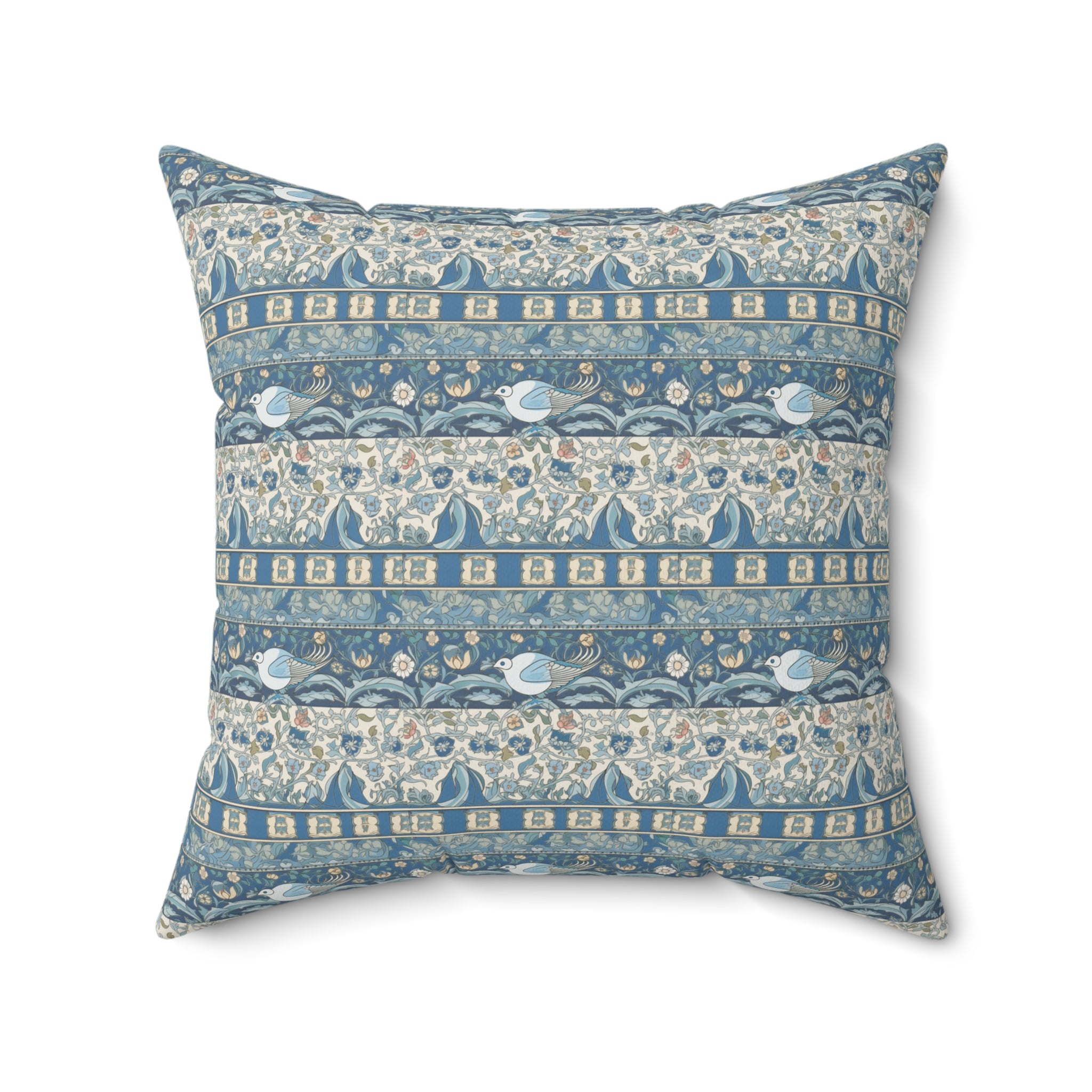 Blue Delft Dove Square Throw Pillow Square Throw Pillow — view 2