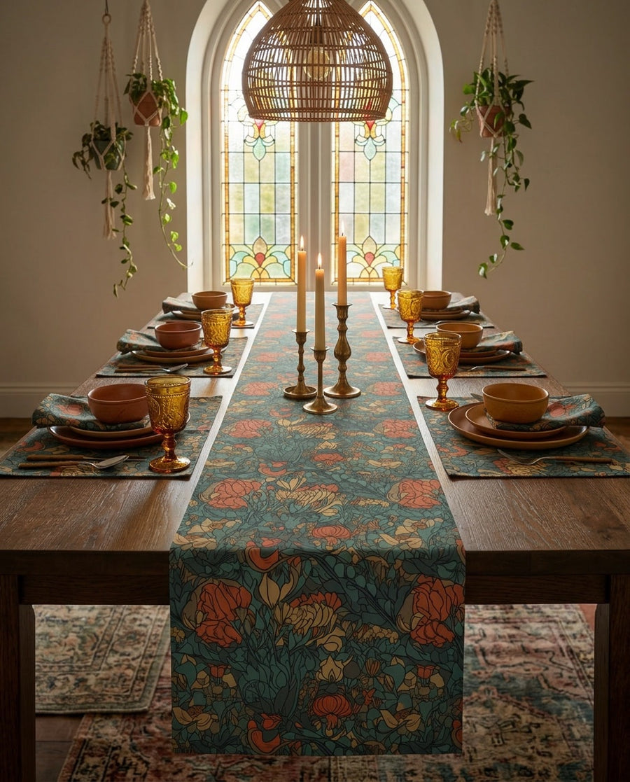 Bohemian Stained Glass Serenity Table Runner - Infuse Your Table with 