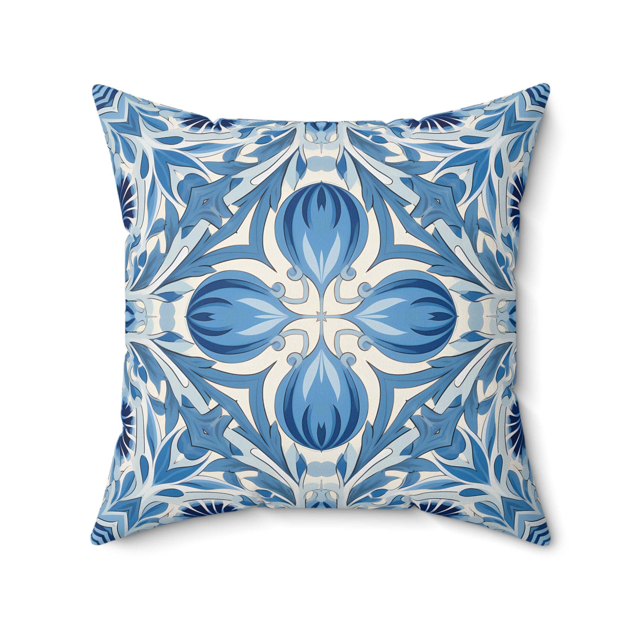 Dutch Blue Tile Square Throw Pillow Square Throw Pillow — view 2