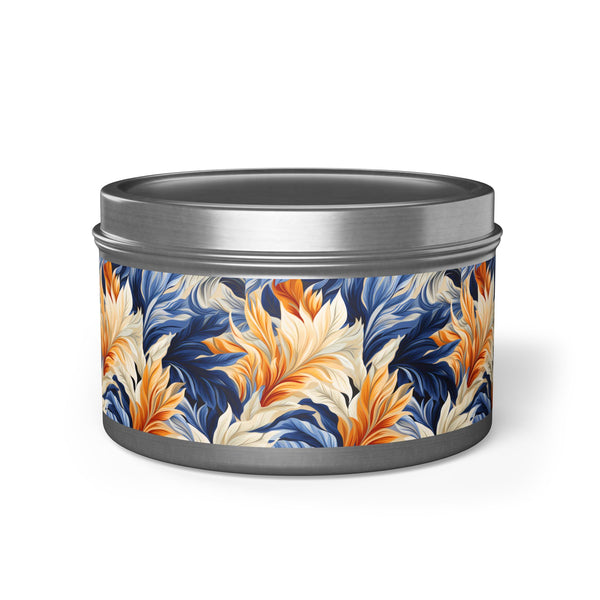 Feathered Fresco Fusion Tin Candle. A Touch of Feathered Grace in Ever